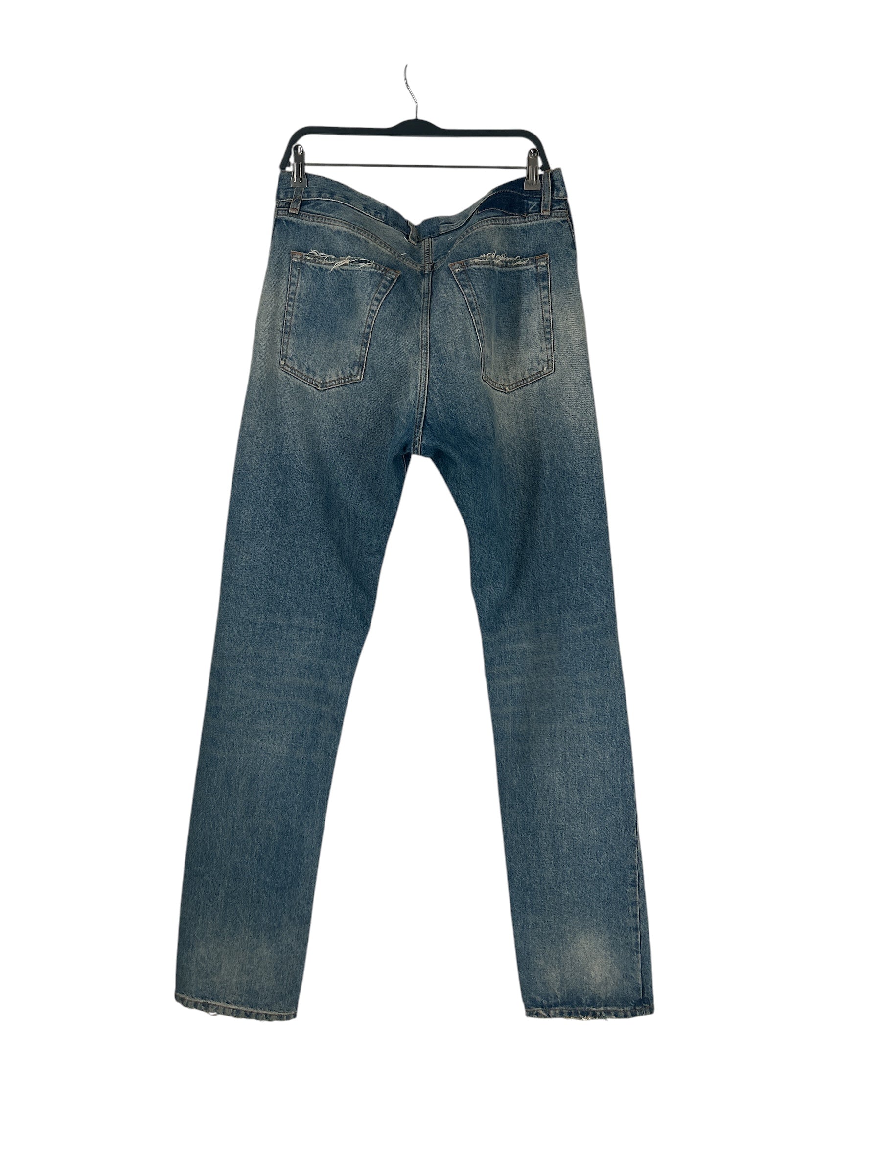 Maison Margiela/Straight Pants/26/Denim/BLU/distressed pockets view 2