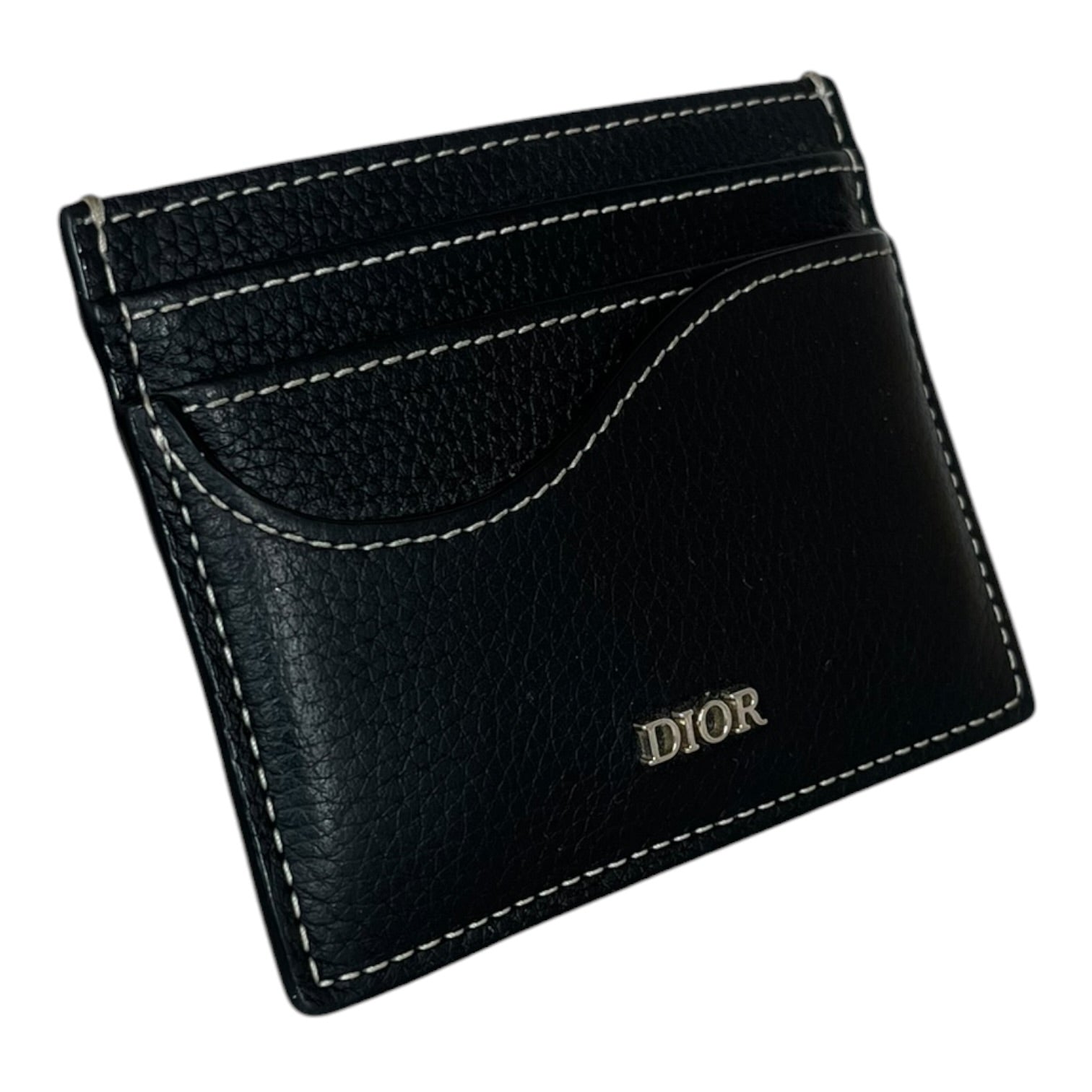 Christian Dior/Wallet/Leather/BLK/M's/Pebble Leather Saddle CardHold view 1