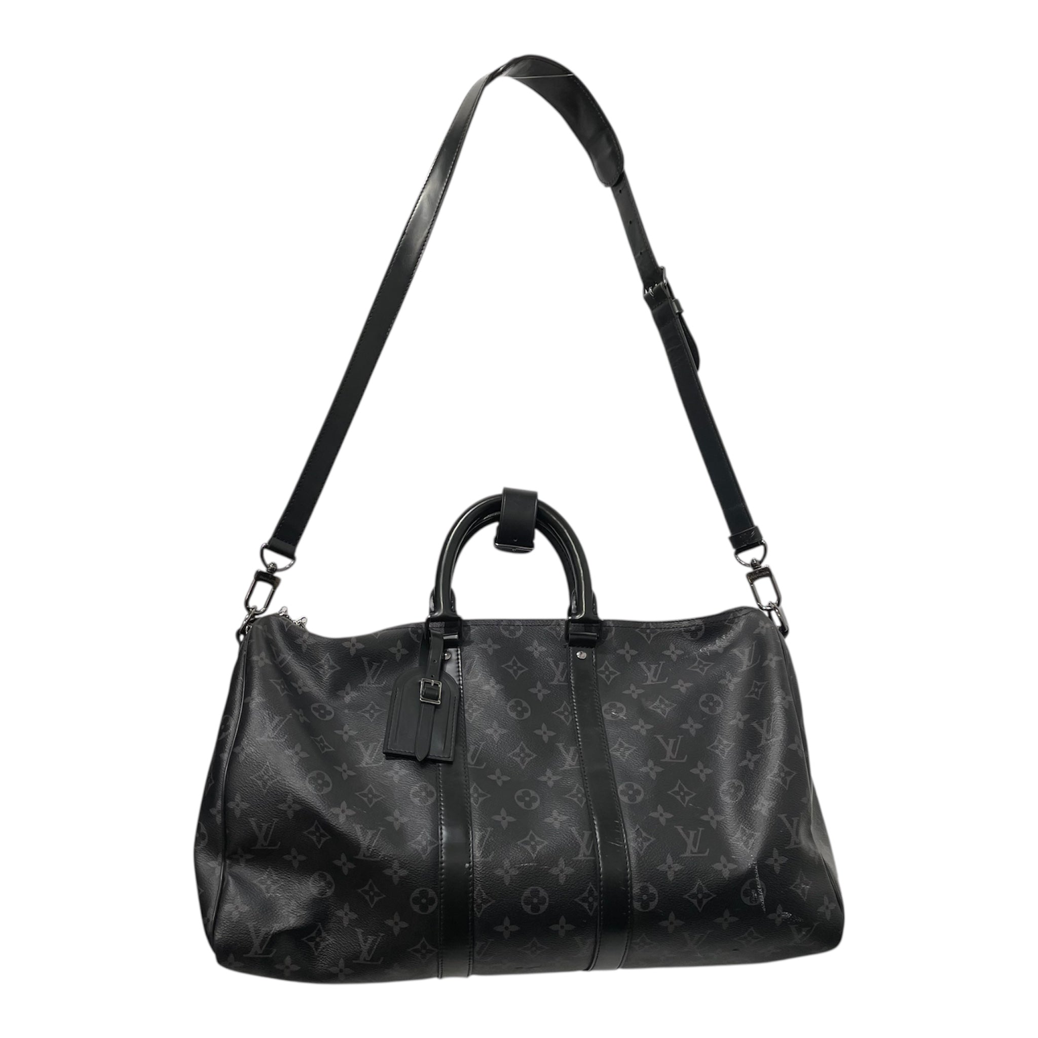 LOUIS VUITTON/Luggage/Monogram/Leather/BLK/keepall bandouliere 45 duffle view 2
