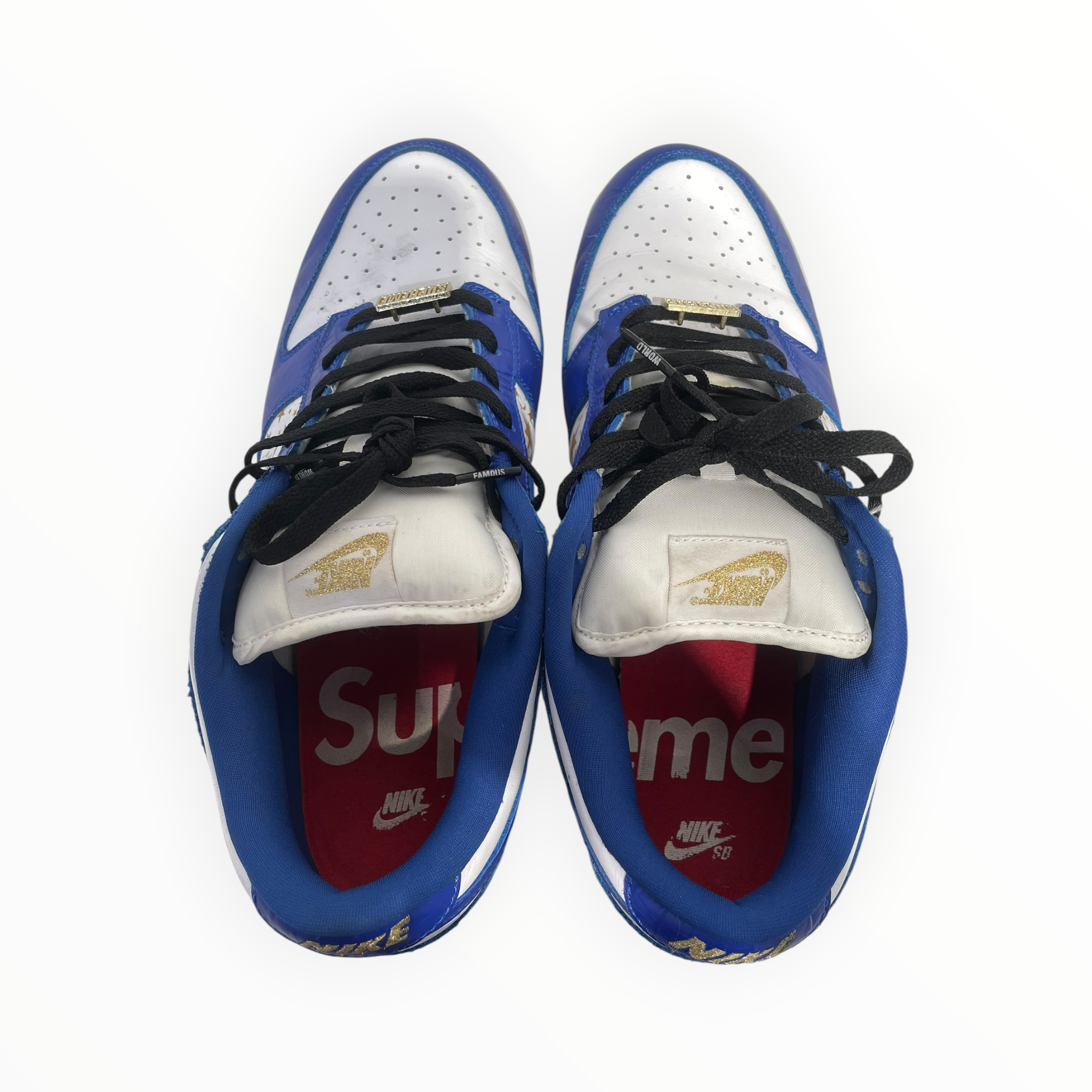 NIKE SB/Supreme/Hi-Sneakers/US 13/Cotton/WHT/Nike Blue Stars view 3