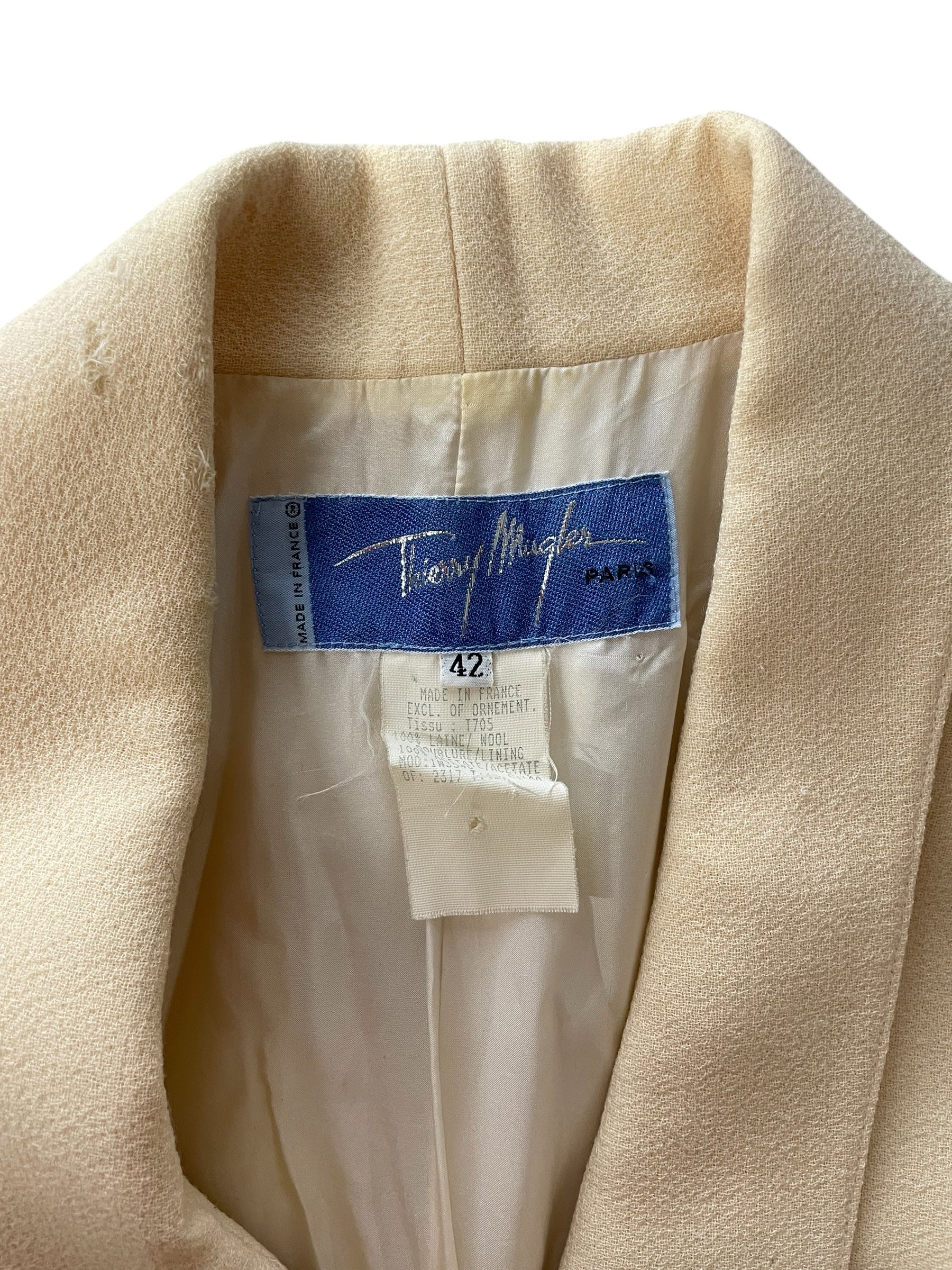 Thierry Mugler/Tailored Jkt/42/Wool/CRM/ view 7