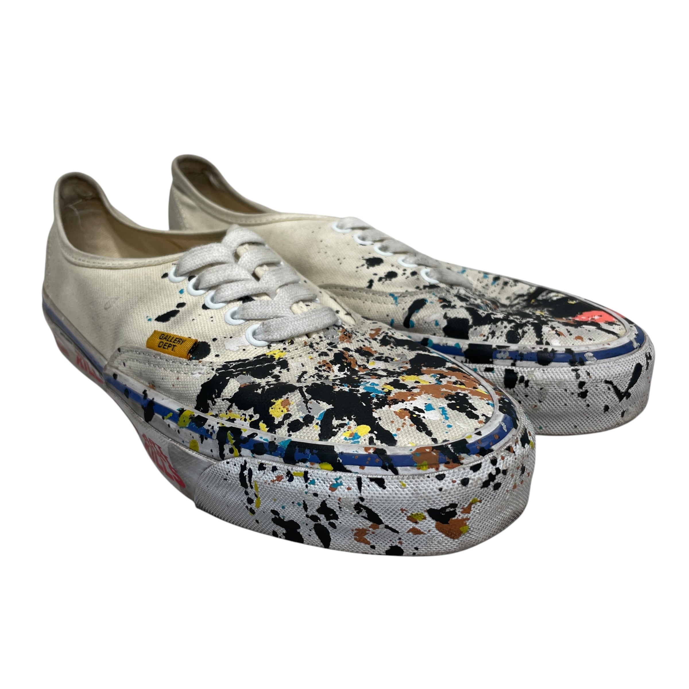 VANS/Low-Sneakers/US 9/All Over Print/Cotton/WHT/Gallery Dept Paint Splatter view 1