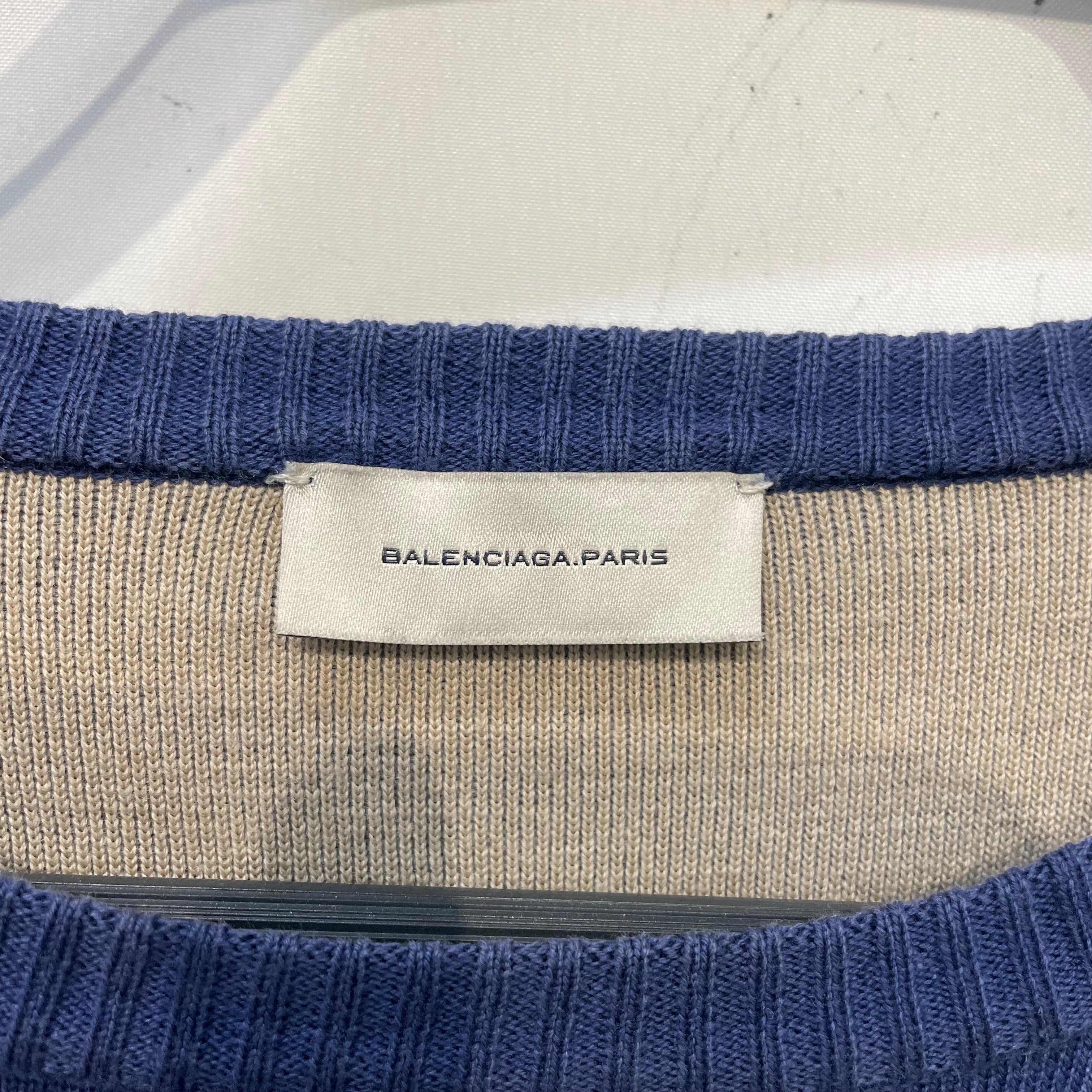 BALENCIAGA/Sweatshirt/S/Border/Cotton/MLT/Beige, Blue, Black view 3