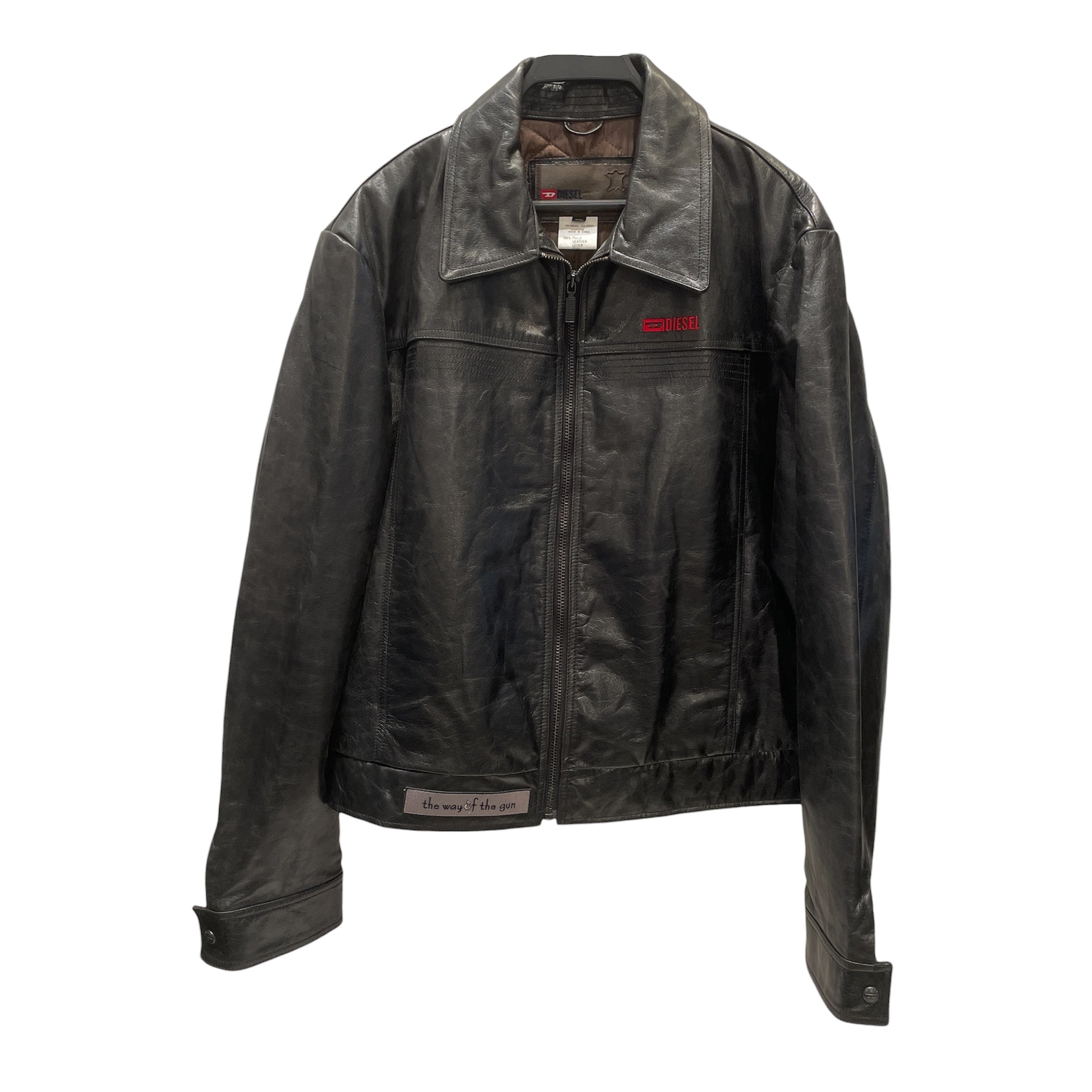 DIESEL/Leather Jkt/XL/Leather/BLK/THE WAY OF THE GUN WAIST PATCH view 1