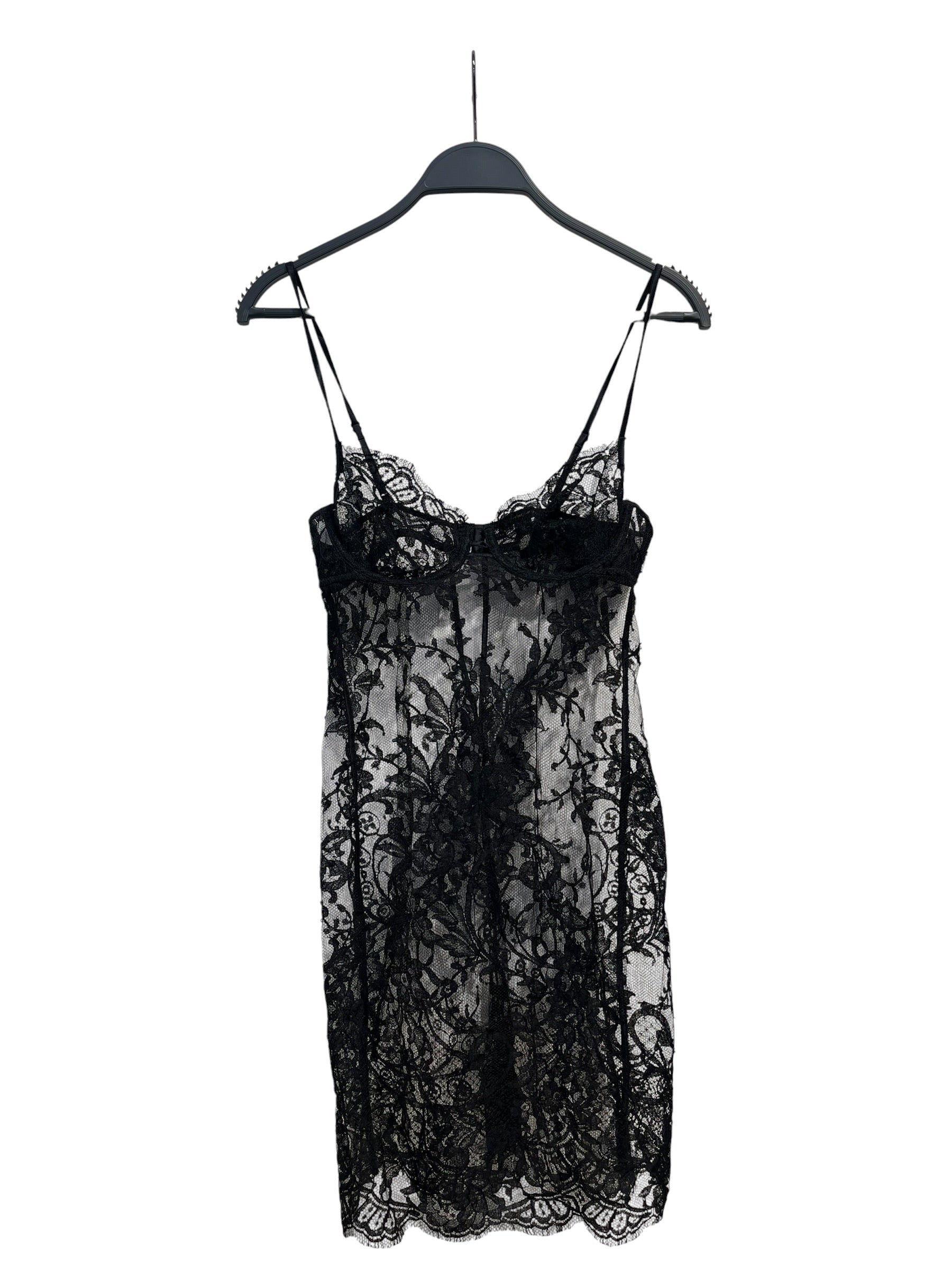 KIKI DE MONTIPARNASSE/Camisole Dress/XS/Cotton/BLK/LACE SLIP view 5