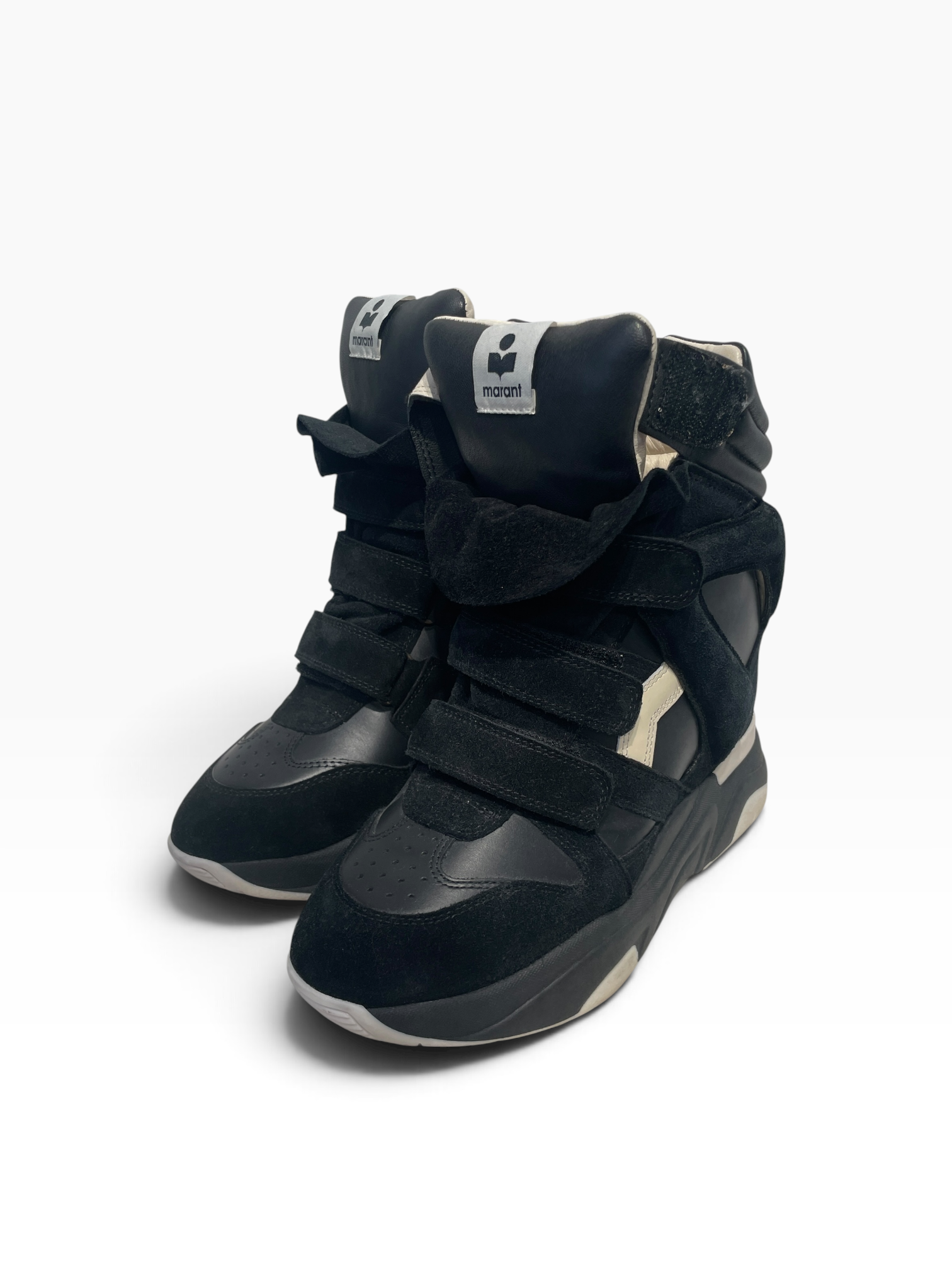 ISABEL MARANT/Hi-Sneakers/US 8.5/Suede/BLK/balskee hightop wedge view 1