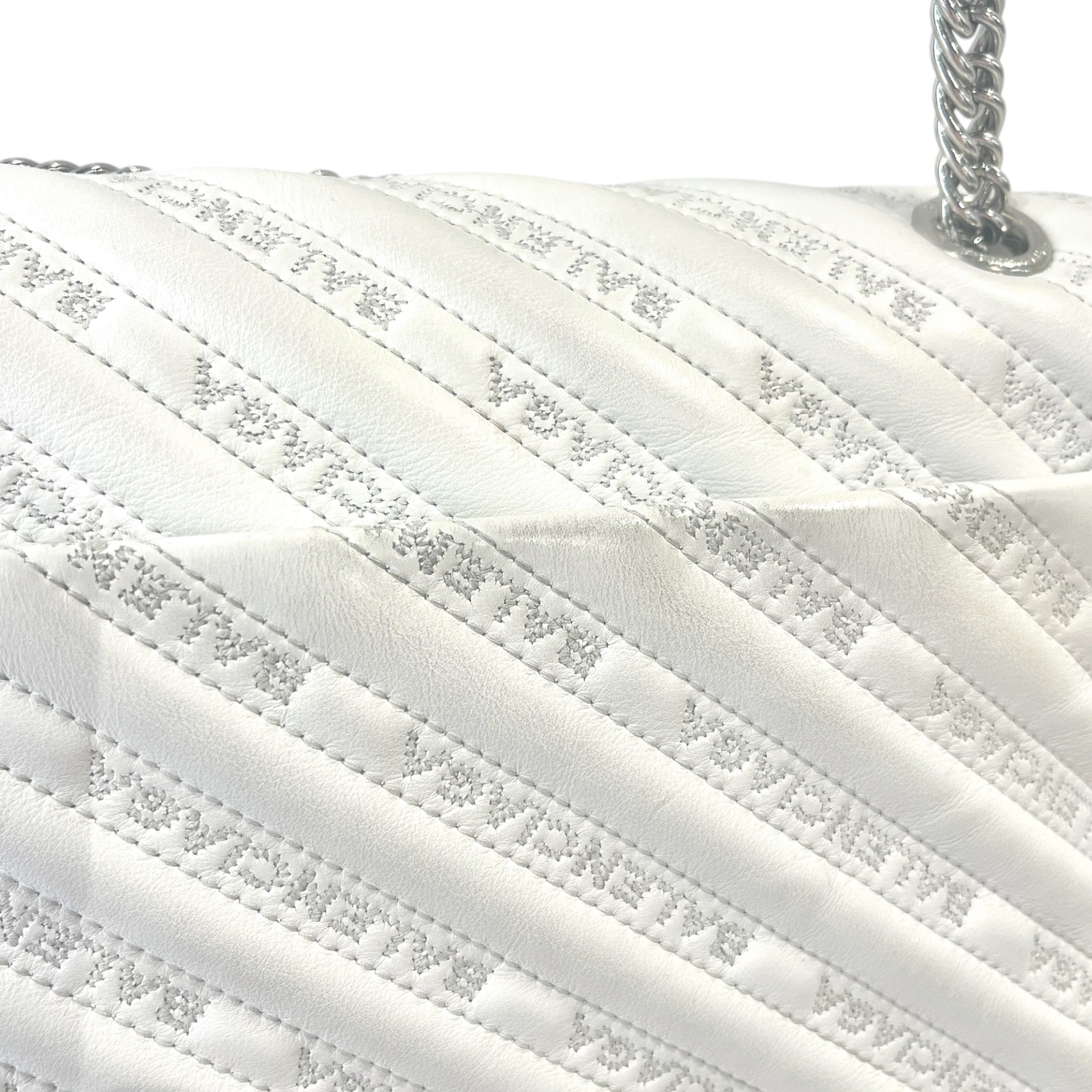 BALENCIAGA/Clutch Bag/Leather/WHT/BB CHAIN ROUND MEDIUM view 5