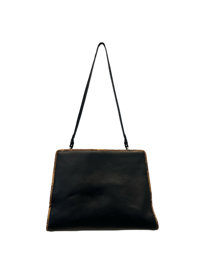 FENDI/Hand Bag/M/Animal Pattern/Leather/BLK/