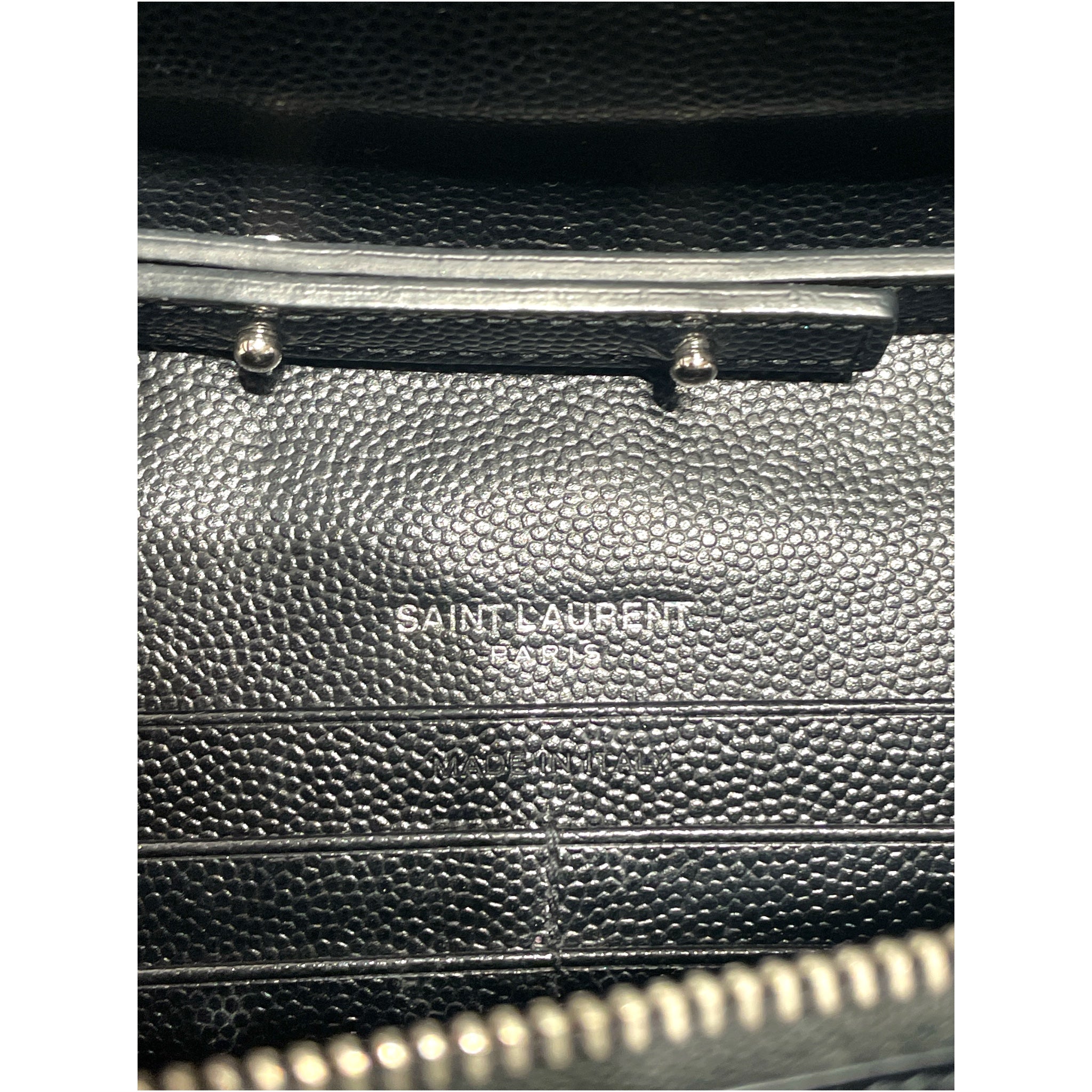 SAINT LAURENT/Cross Body Bag/Leather/BLK/Cassandre Pebbled Leather Bag view 4