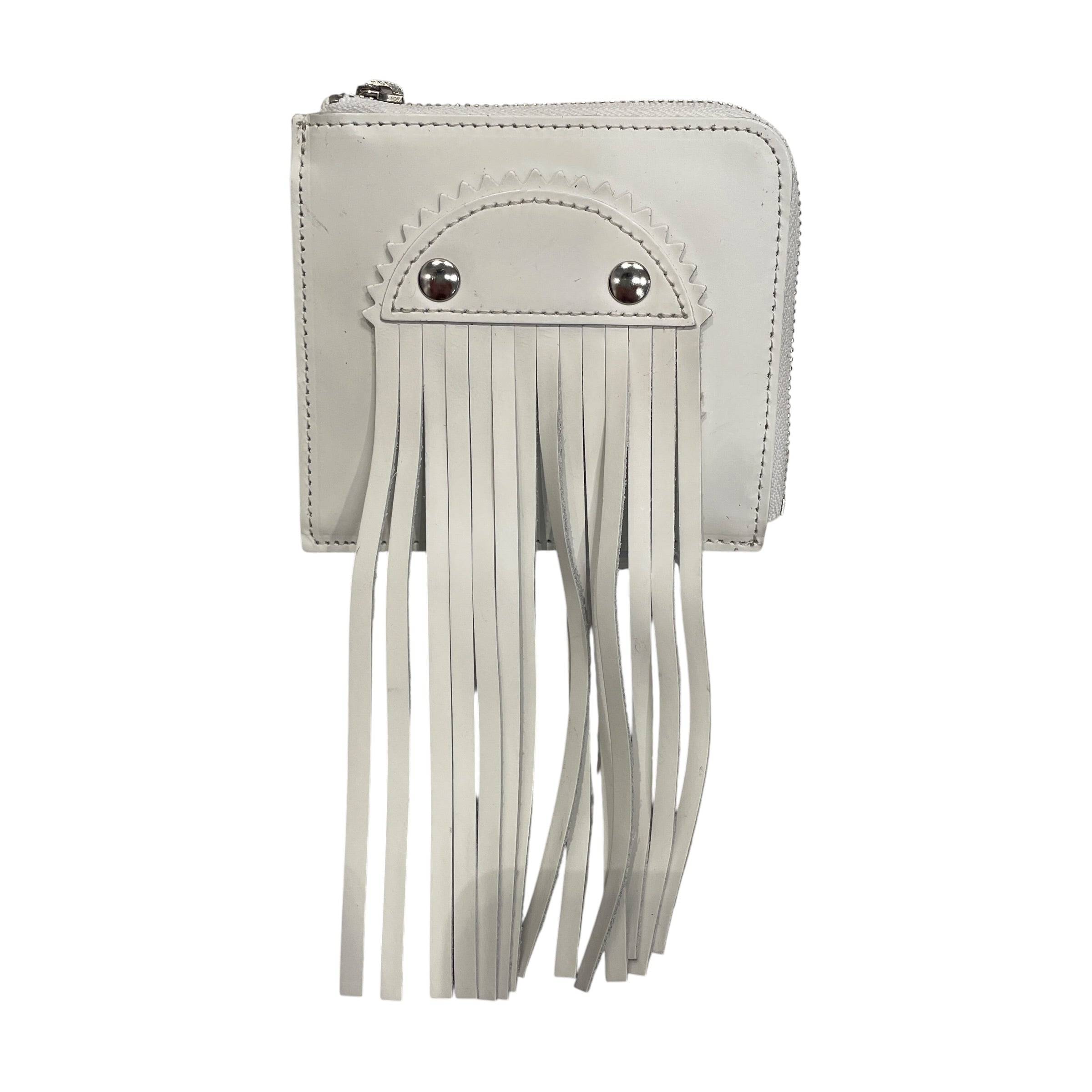 COMME des GARCONS/Wallet/Leather/WHT/HALF SUN DEISGN W FRINGE view 1