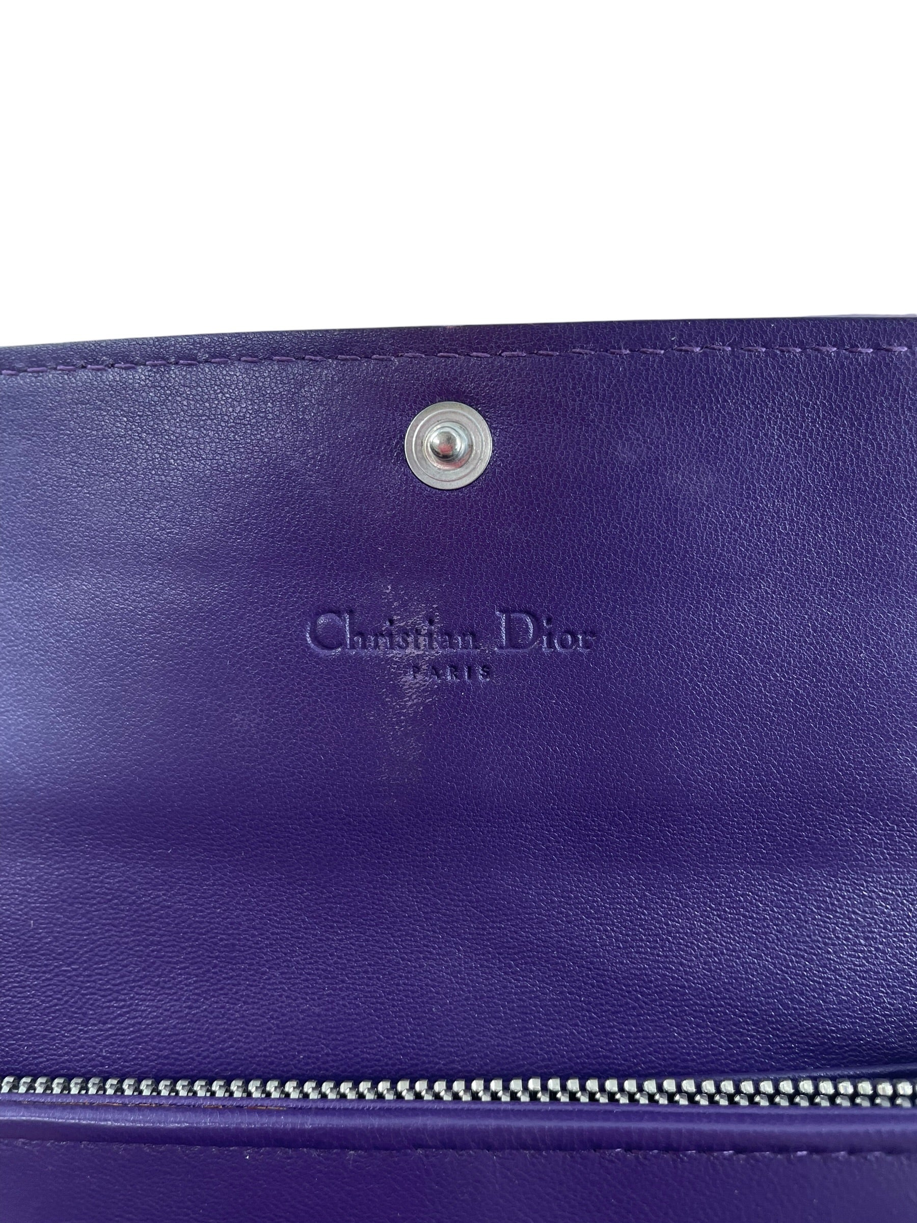 Christian Dior/Long Wallet/Border/Leather/PPL/LADY DIOR WOVEN WALLET view 5