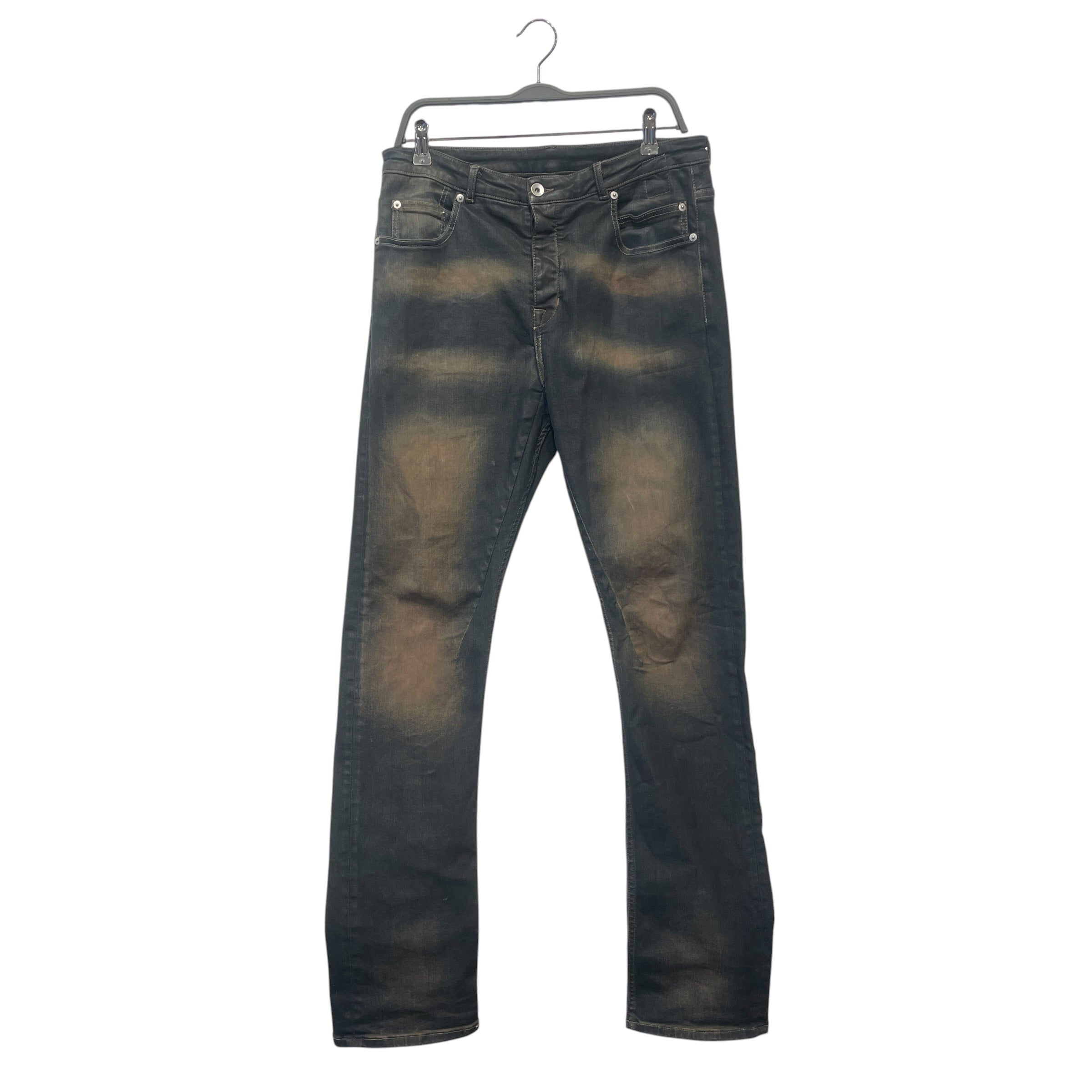 RICK OWENS DRKSHDW/Straight Pants/34/Denim/BRW/All Over Print/MUDWASH view 1
