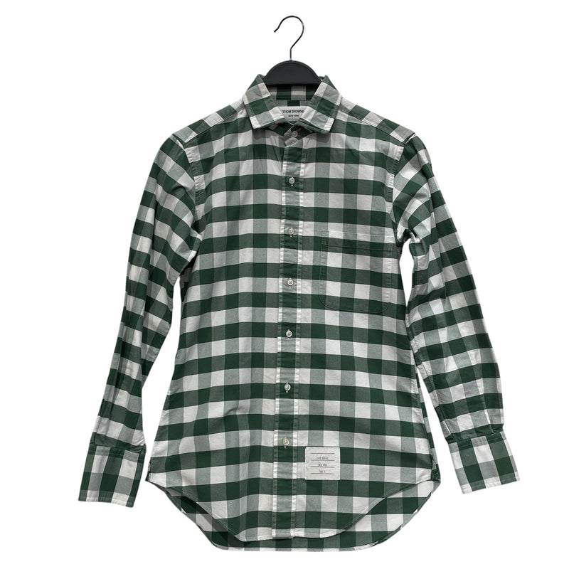 THOM BROWNE. NEW YORK/LS Shirt/0/Cotton/GRN/Plaid/GREEN PLAID LS