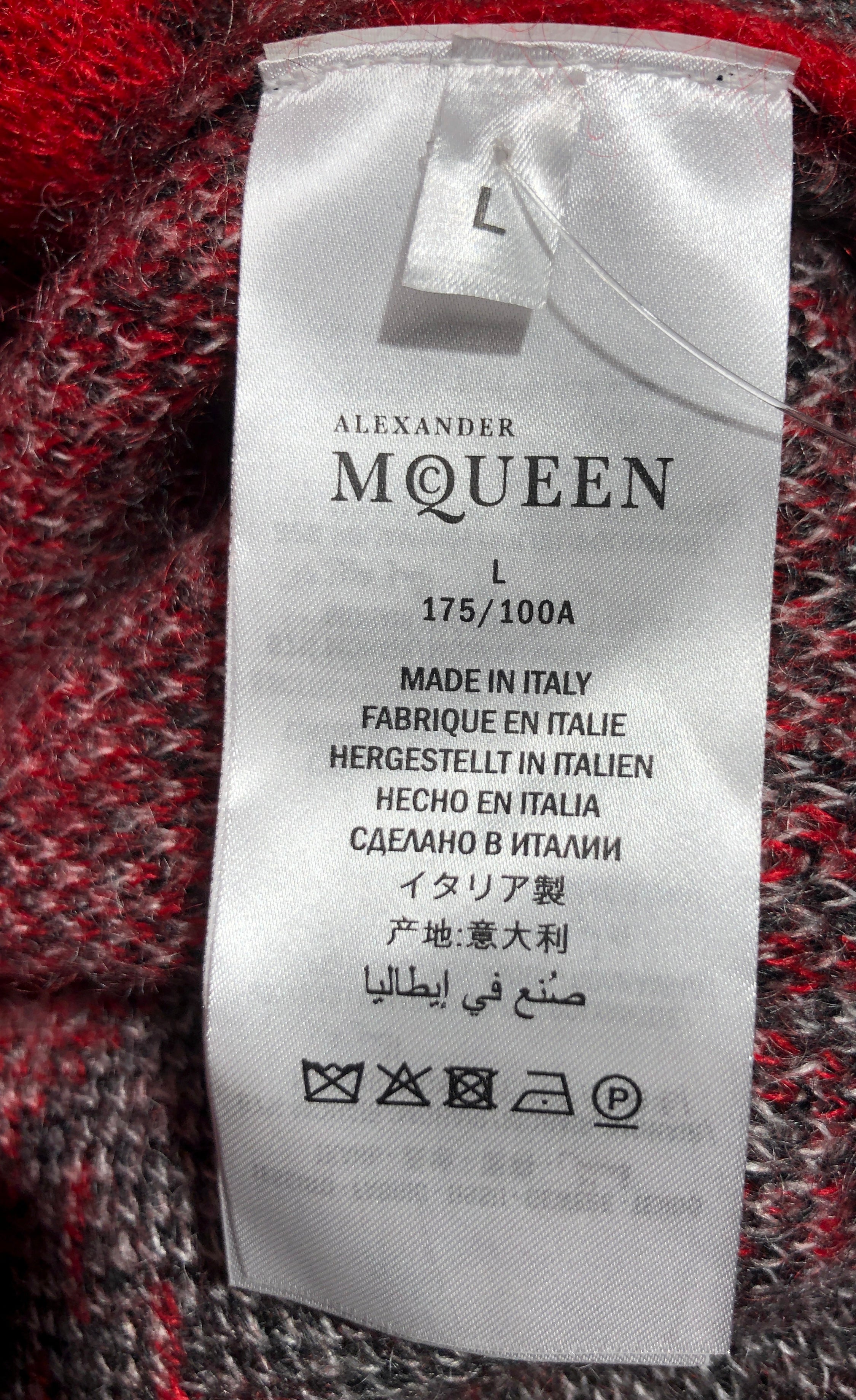 Alexander McQueen/Jacket/L/RED/Plaid/LONG DISTRESSED KNIT ROBE view 7