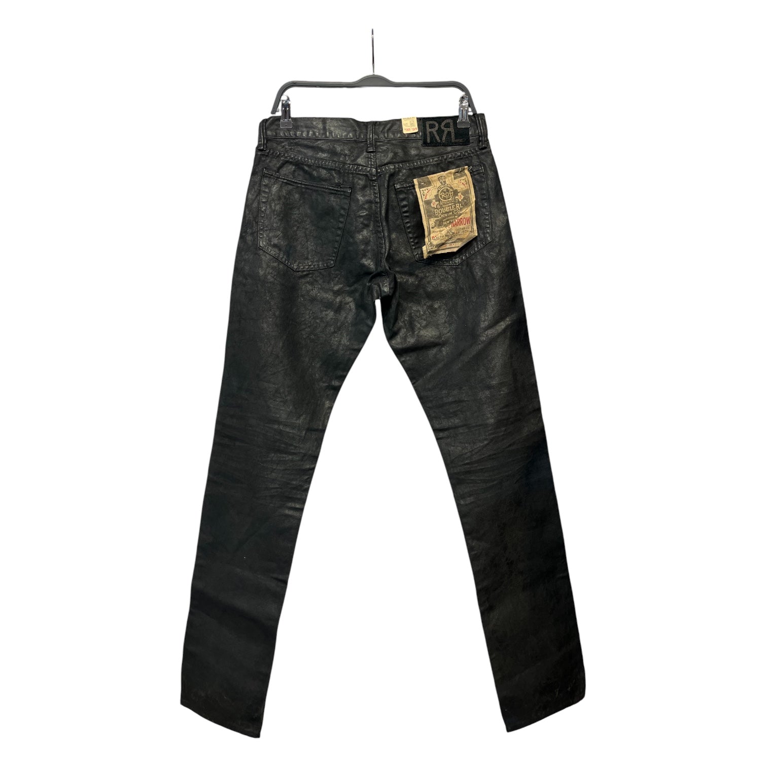RRL/Skinny Pants/32/Denim/BLK/32x34 waxed slim narrow pants view 2