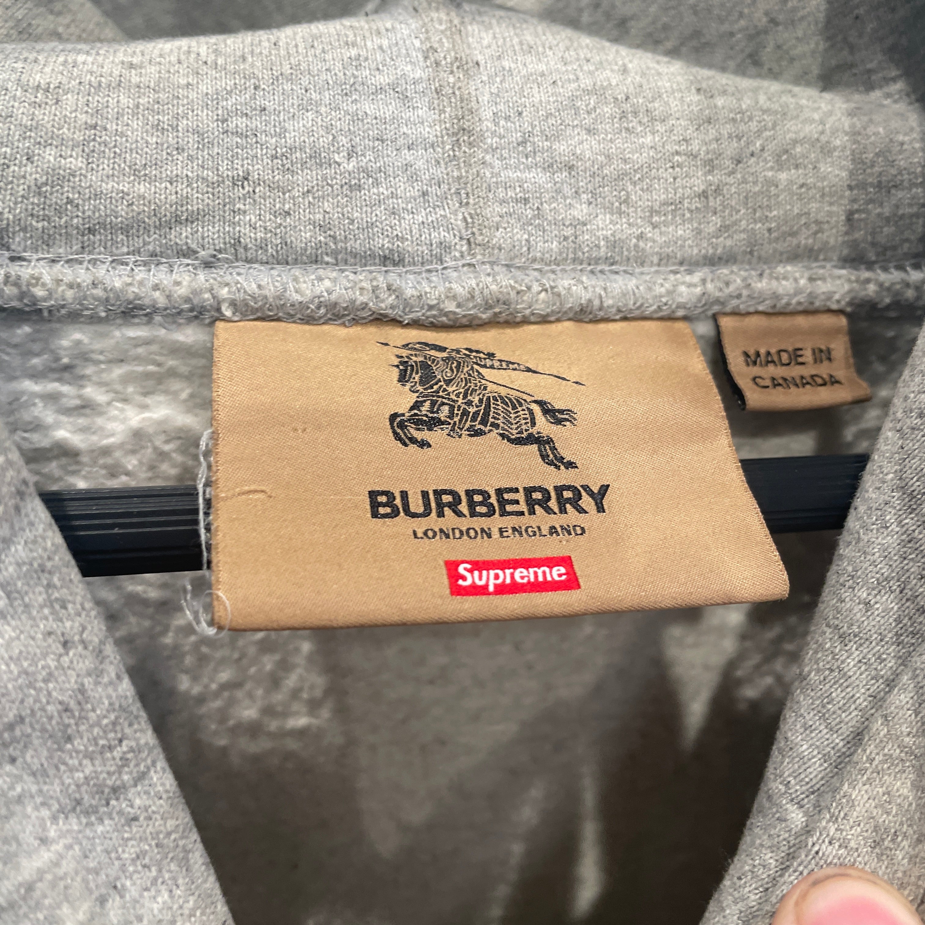 BURBERRY LONDON/Supreme/Hoodie/XL/Cotton/GRY/BOX LOGO STRIPE BURBERRY view 3
