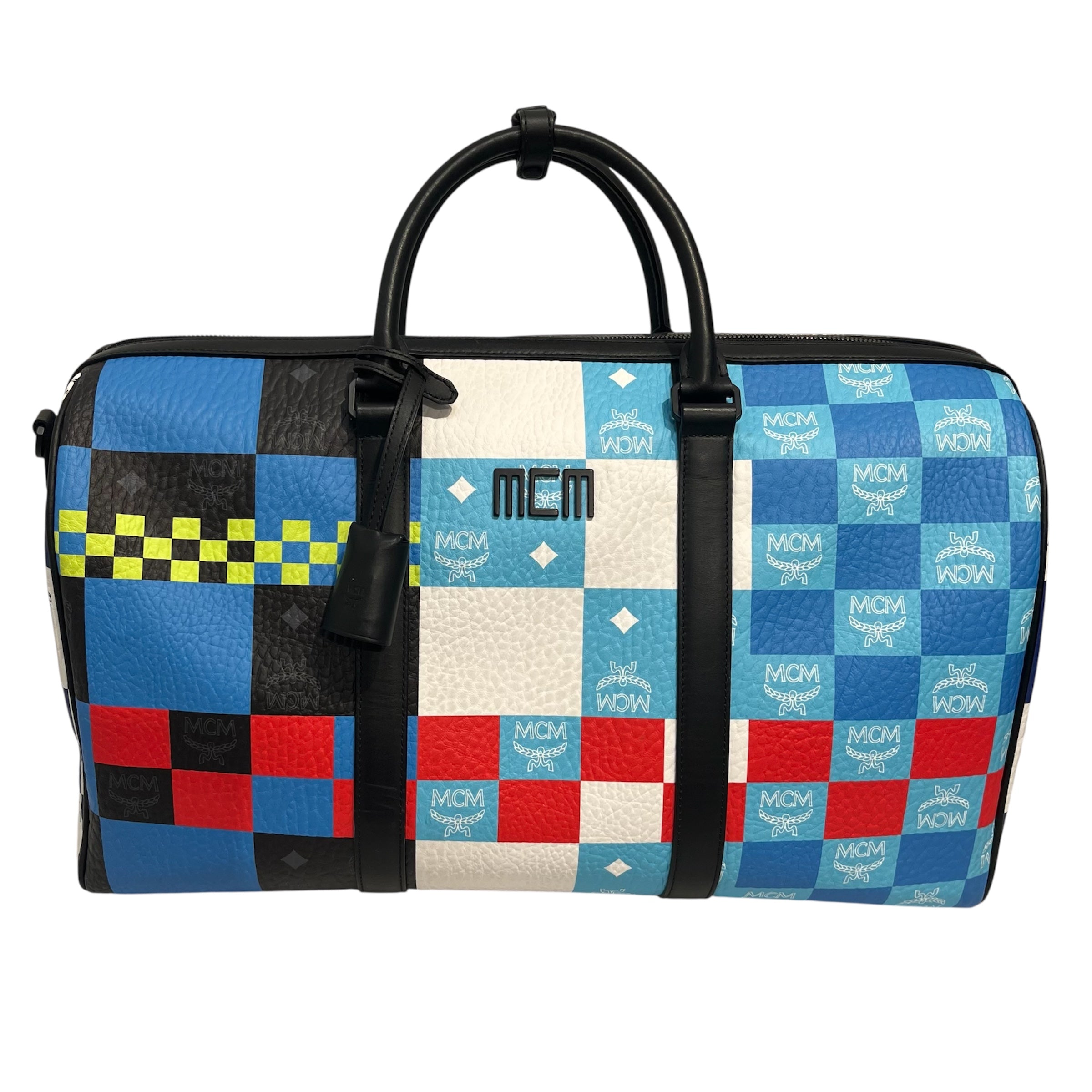 MCM/Bag/All Over Print/Leather/BLU/MIXED CHECK OTTOMAR WEEKENDER view 1