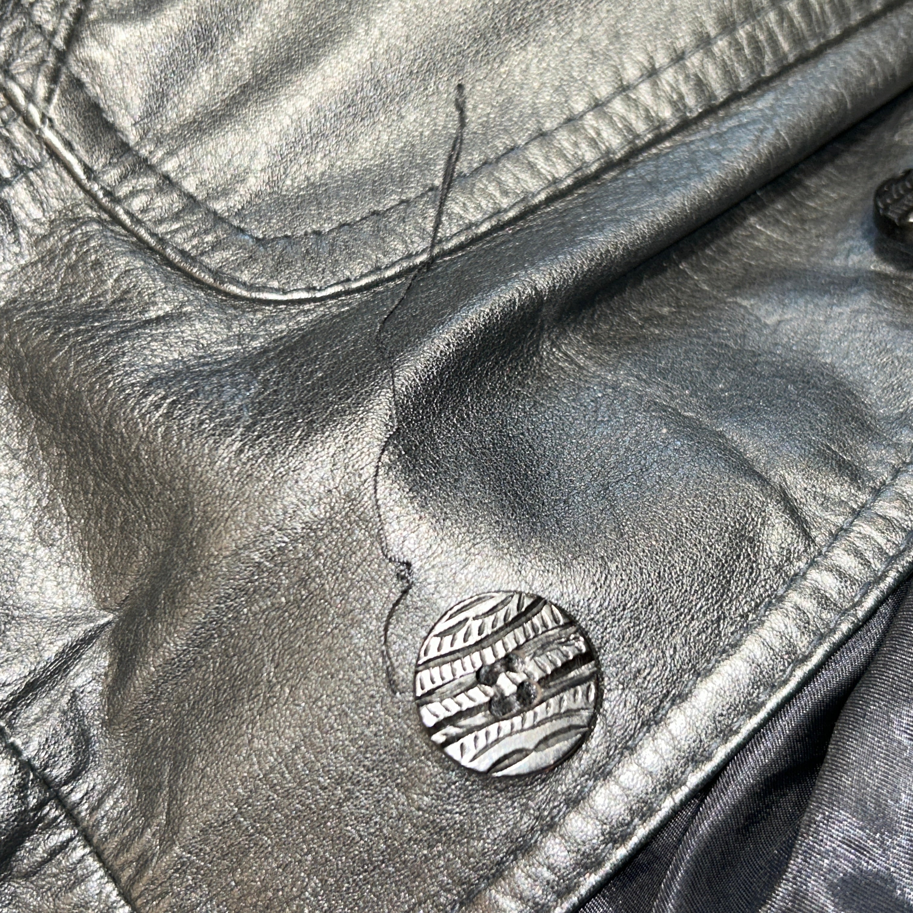 Vintage/Coat/8/Leather/BLK/Belted Trench view 18