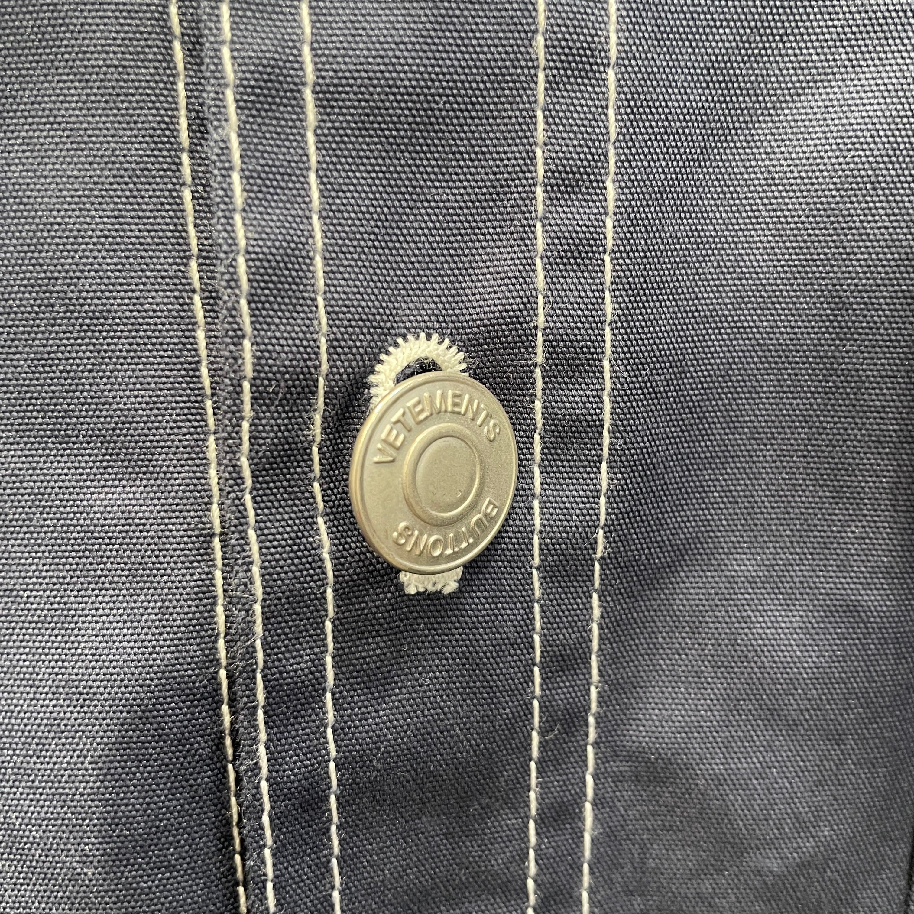 VETEMENTS/Jacket/L/Cotton/NVY/WHITE STITCH WORK SHIRT view 7