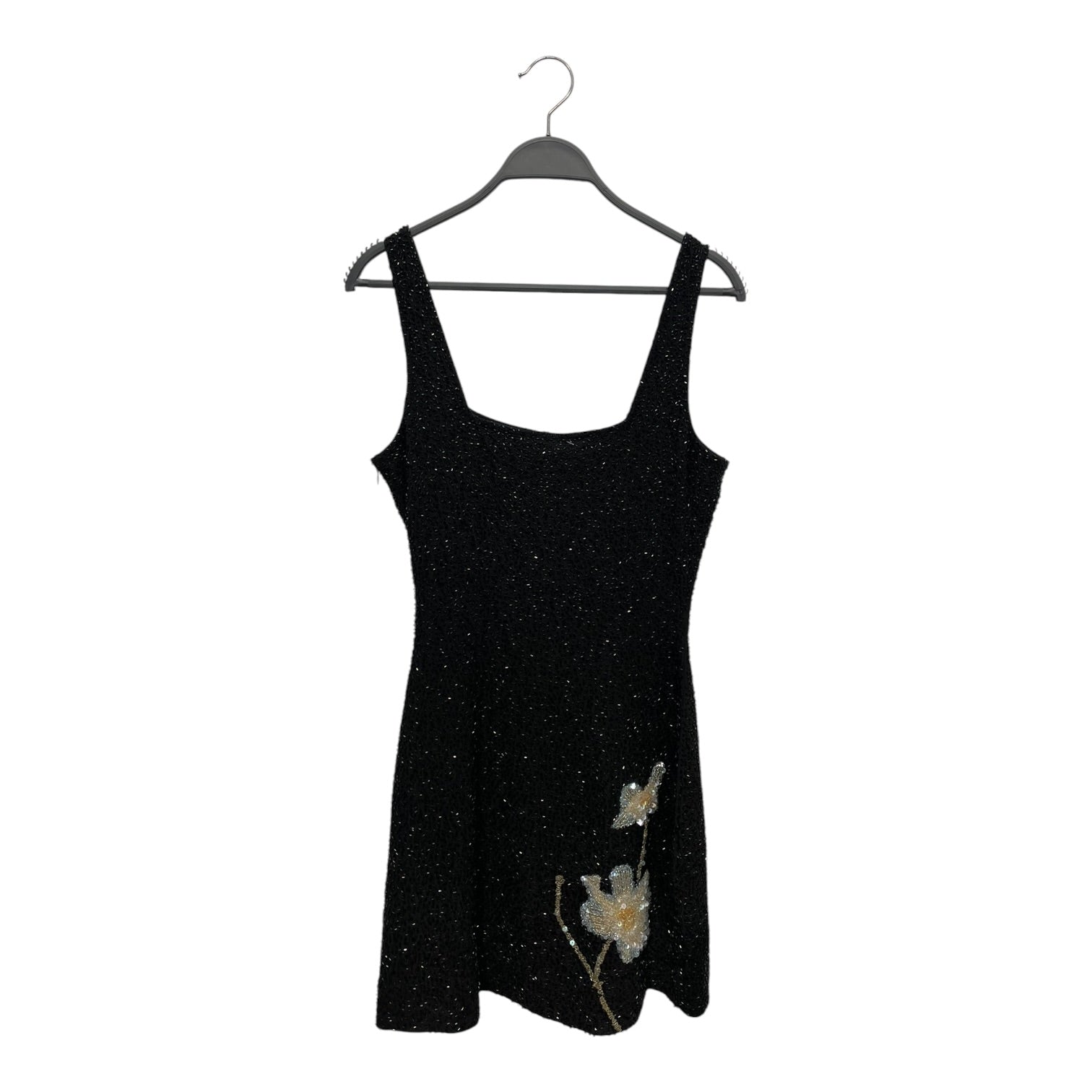 STAUD/SL Dress/S/Floral Pattern/Nylon/BLK/Mini Length/LE SABLE beaded floral view 2