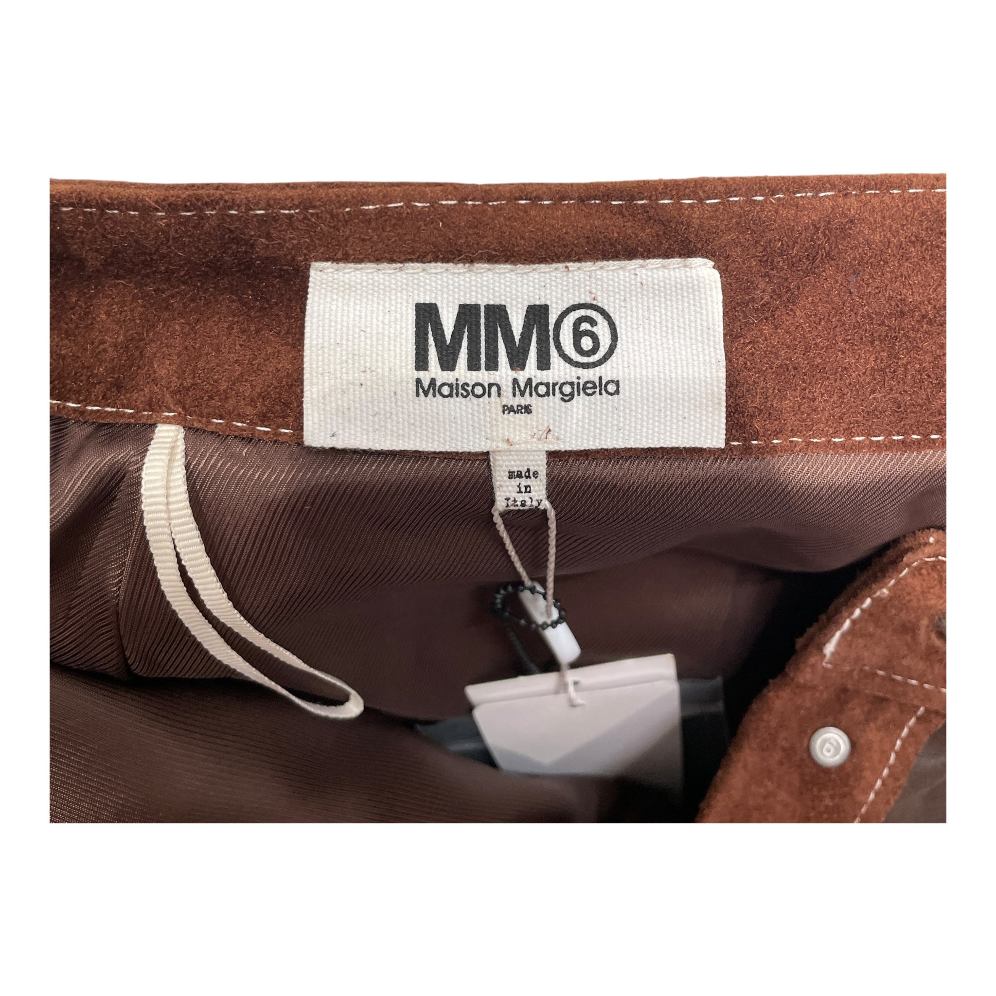 MM6/Skirt/44/Leather/BRW/INSIDE OUT SUEDE SKIRT view 3