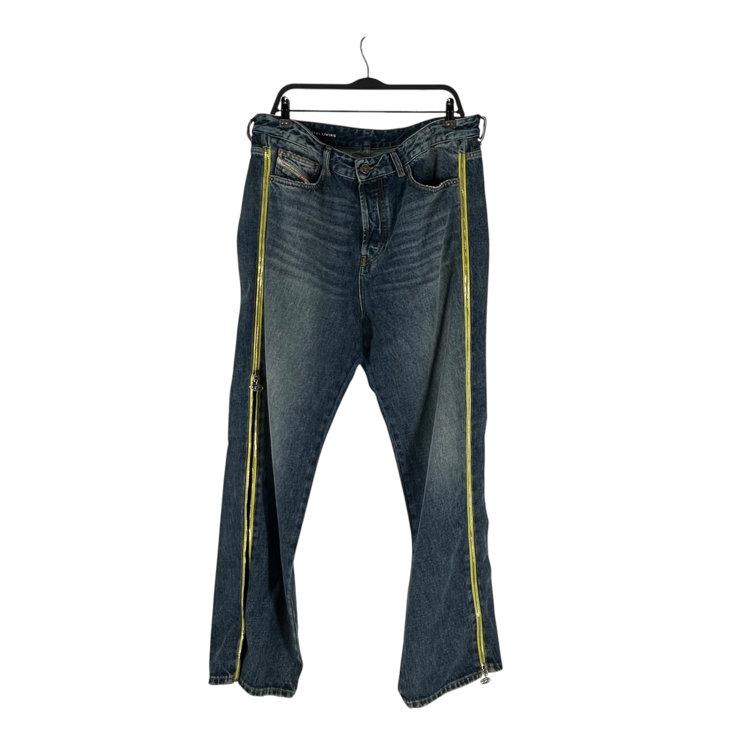 DIESEL/Straight Pants/34/Denim/BLU/d rise zipper flare view 1