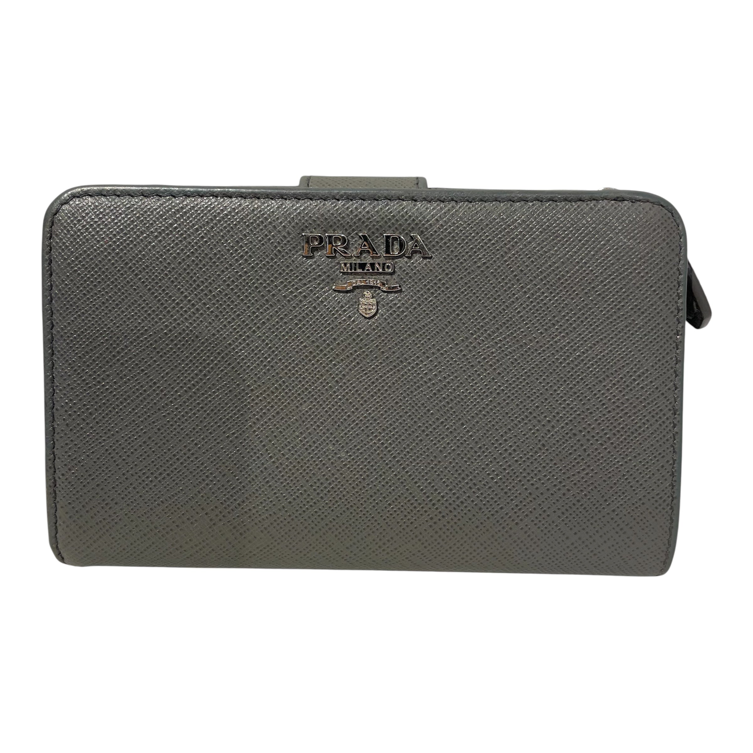 PRADA/Trifold Wallet/Leather/GRY/L's/ view 1