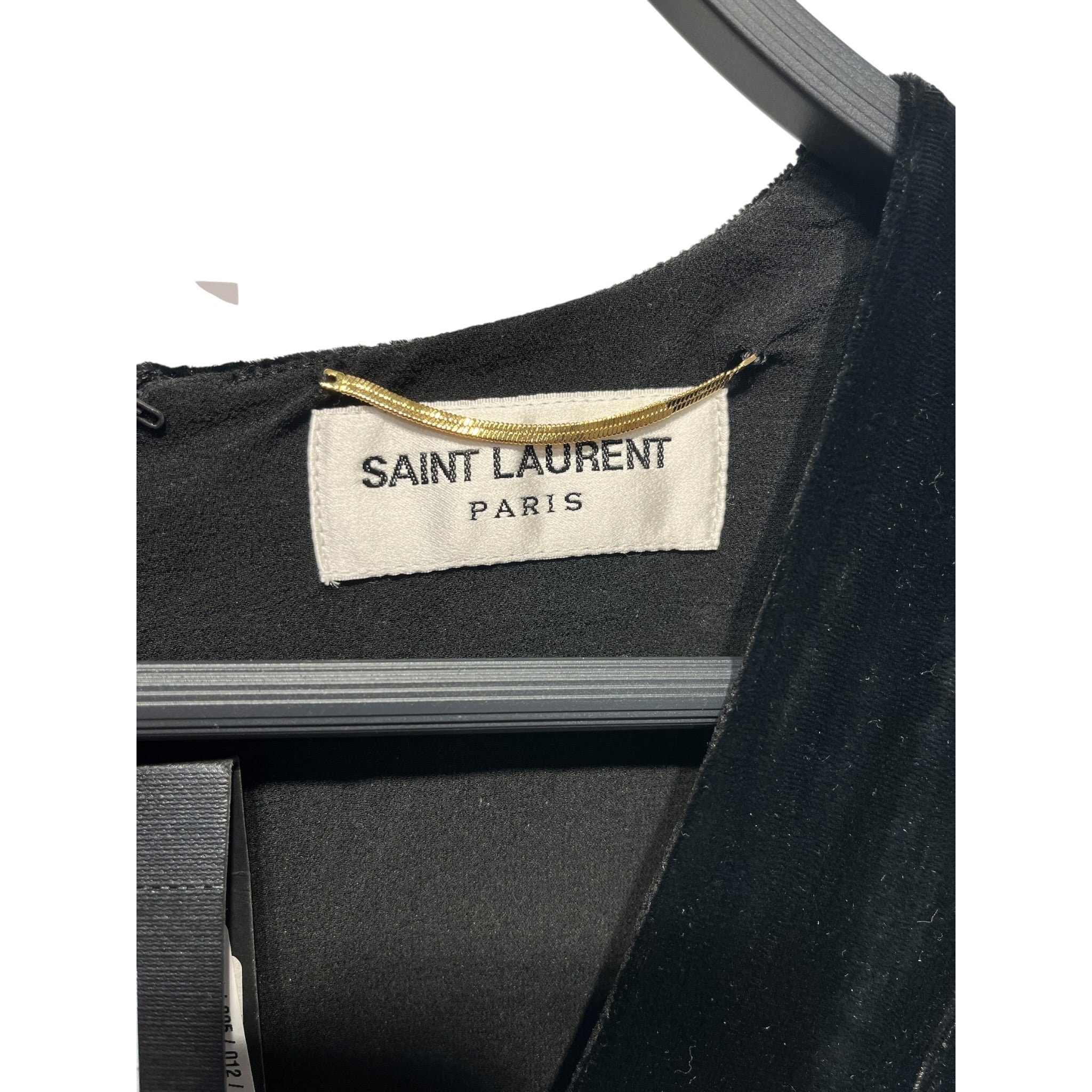 SAINT LAURENT/Dress/36/Velour/BLK/Mini Length/Velvet Mini Dress view 3
