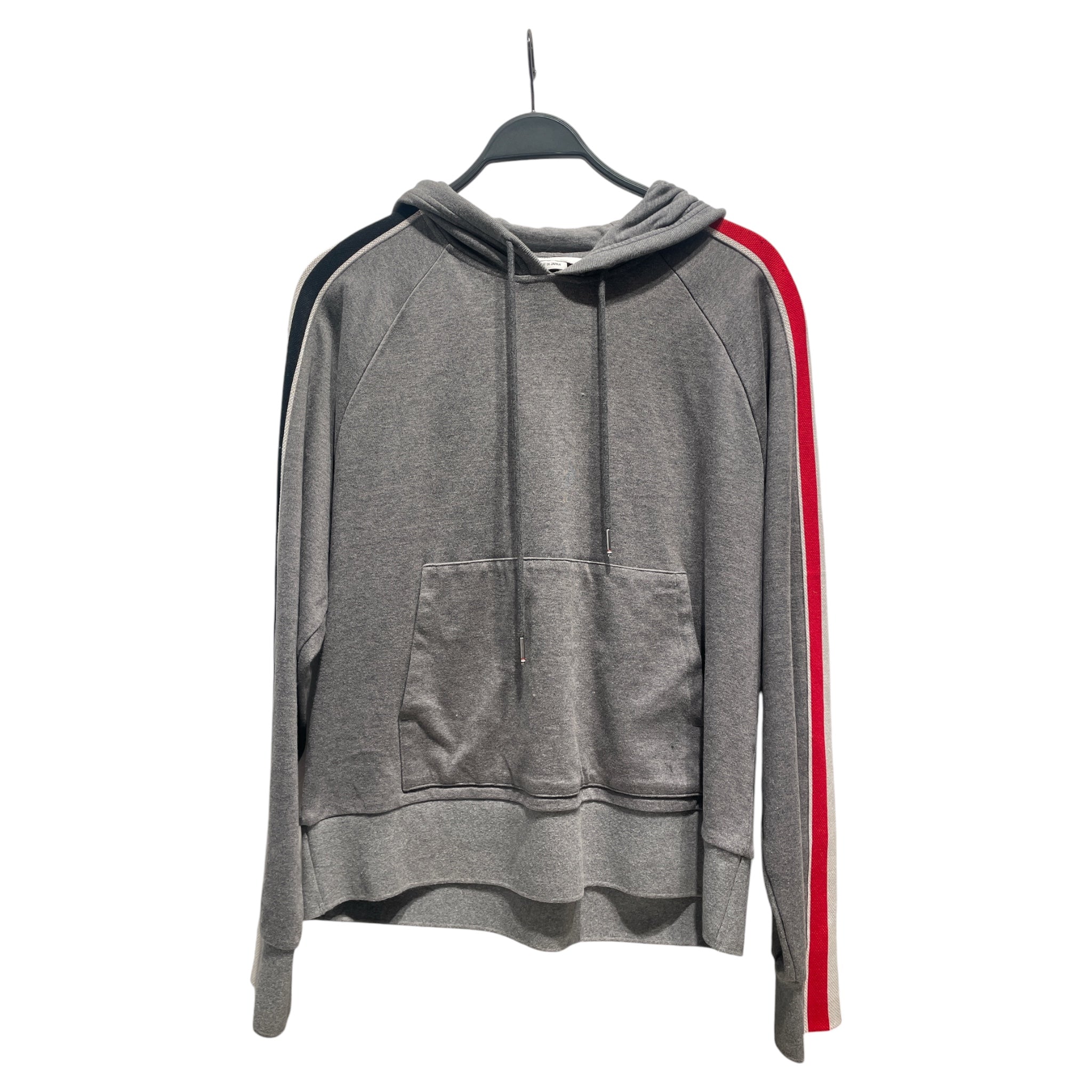 THOM BROWNE. NEW YORK/Hoodie/3/Stripe/Cotton/GRY/RED/BLK STRIPED view 1