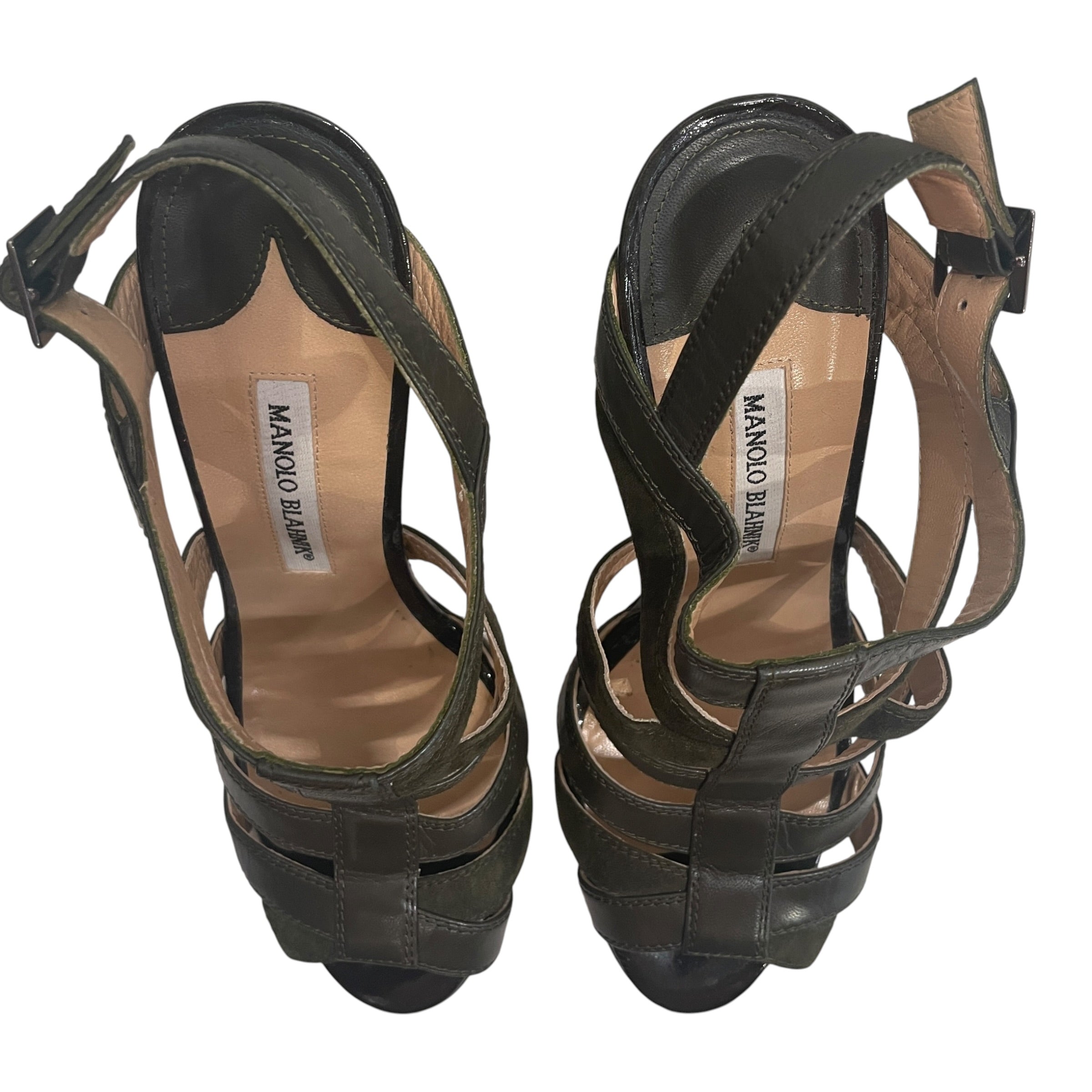 MANOLO BLAHNIK/Heels/EU 38.5/Leather/KHK/ view 3