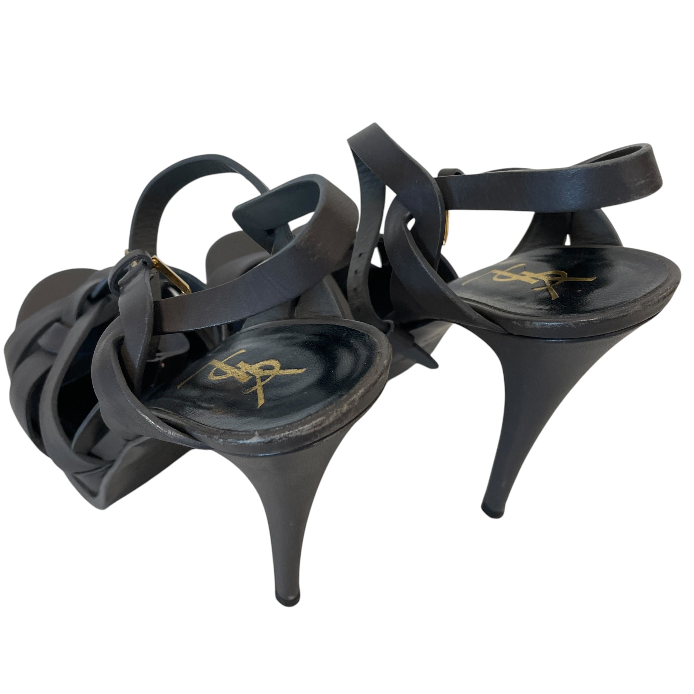 YVES SAINT LAURENT/Sandals/EU 38.5/Leather/GRY/TRIBUTE SANDAL view 1