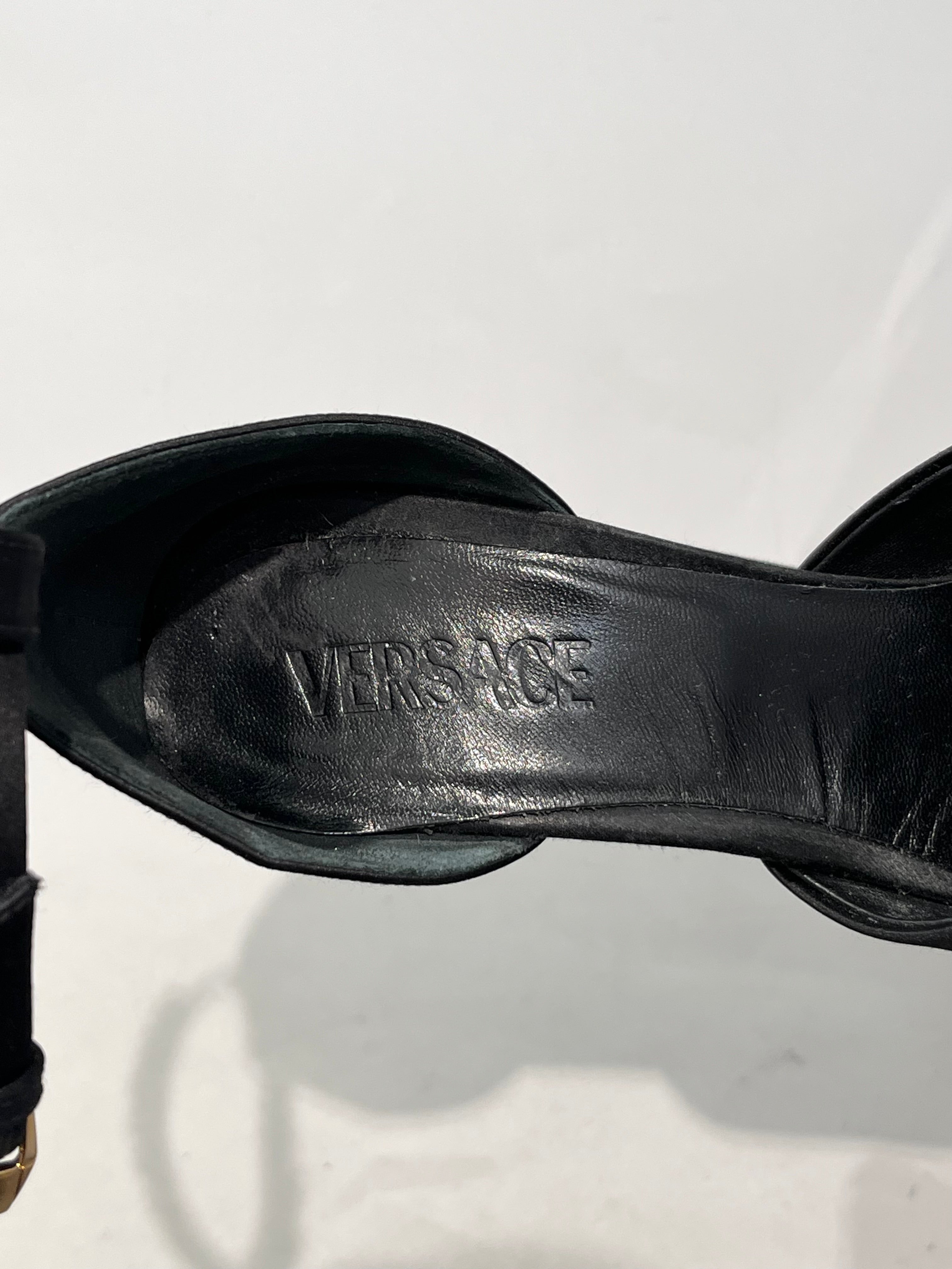 VERSACE/Heels/EU 40/Polyester/BLK/Open-Toe/MEDUSA PLATFORMS view 3