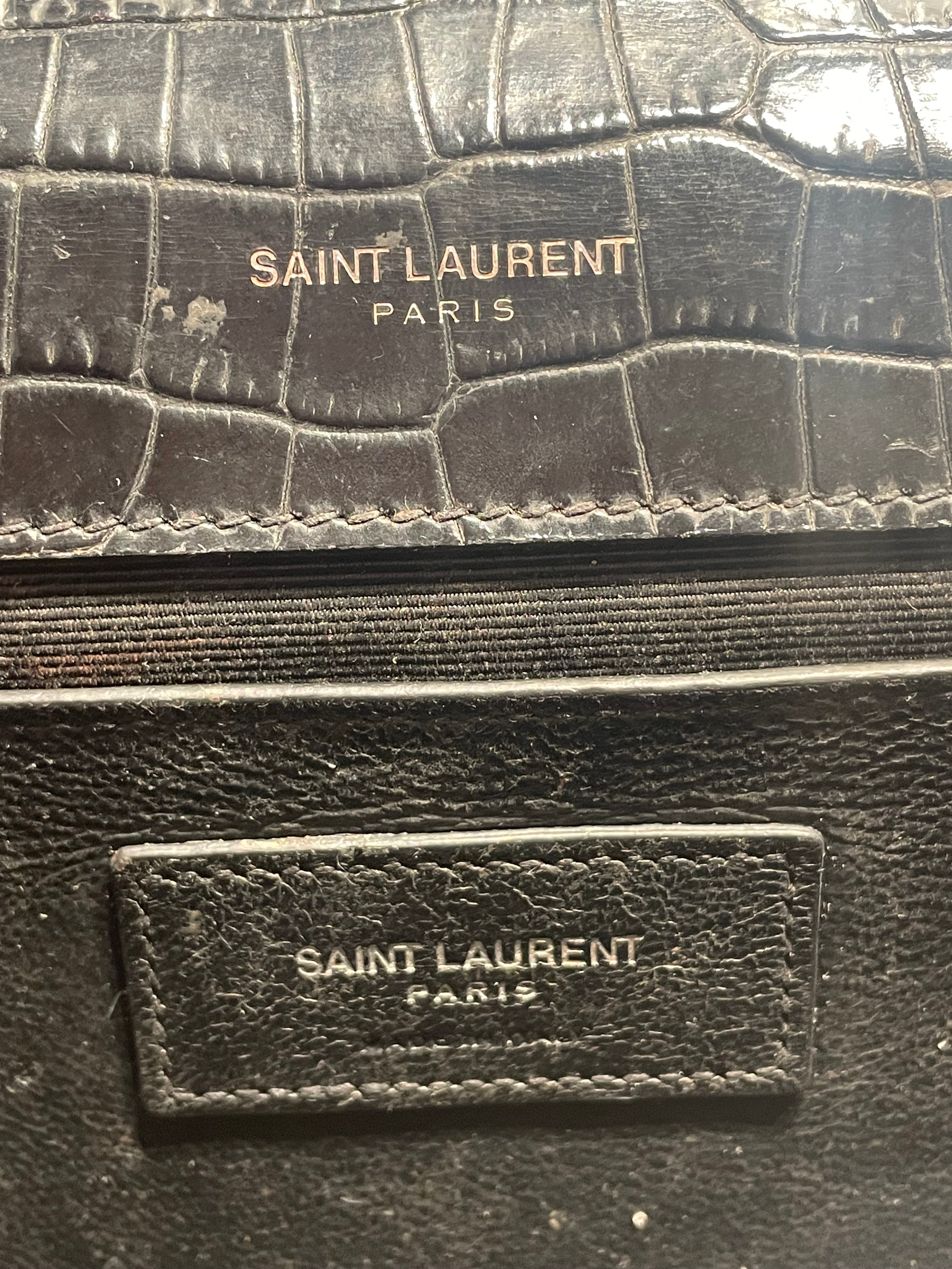 SAINT LAURENT/Cross Body Bag/Animal Pattern/Leather/BLK/Kate Tassel Croco view 3