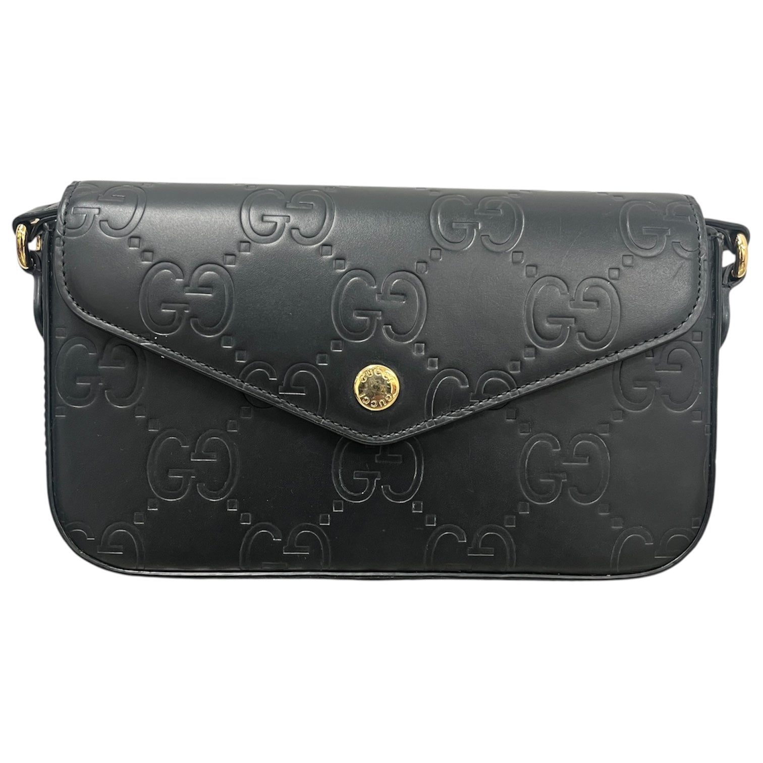 GUCCI/Cross Body Bag/Monogram/Leather/BLK/Supreme Monogram Bag view 1