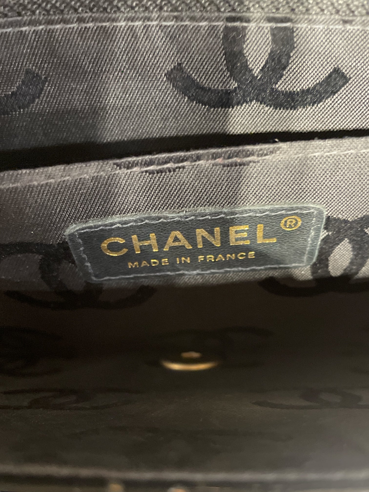 CHANEL/Hand Bag/Floral Pattern/Leather/BLK/Camellia Flap view 5