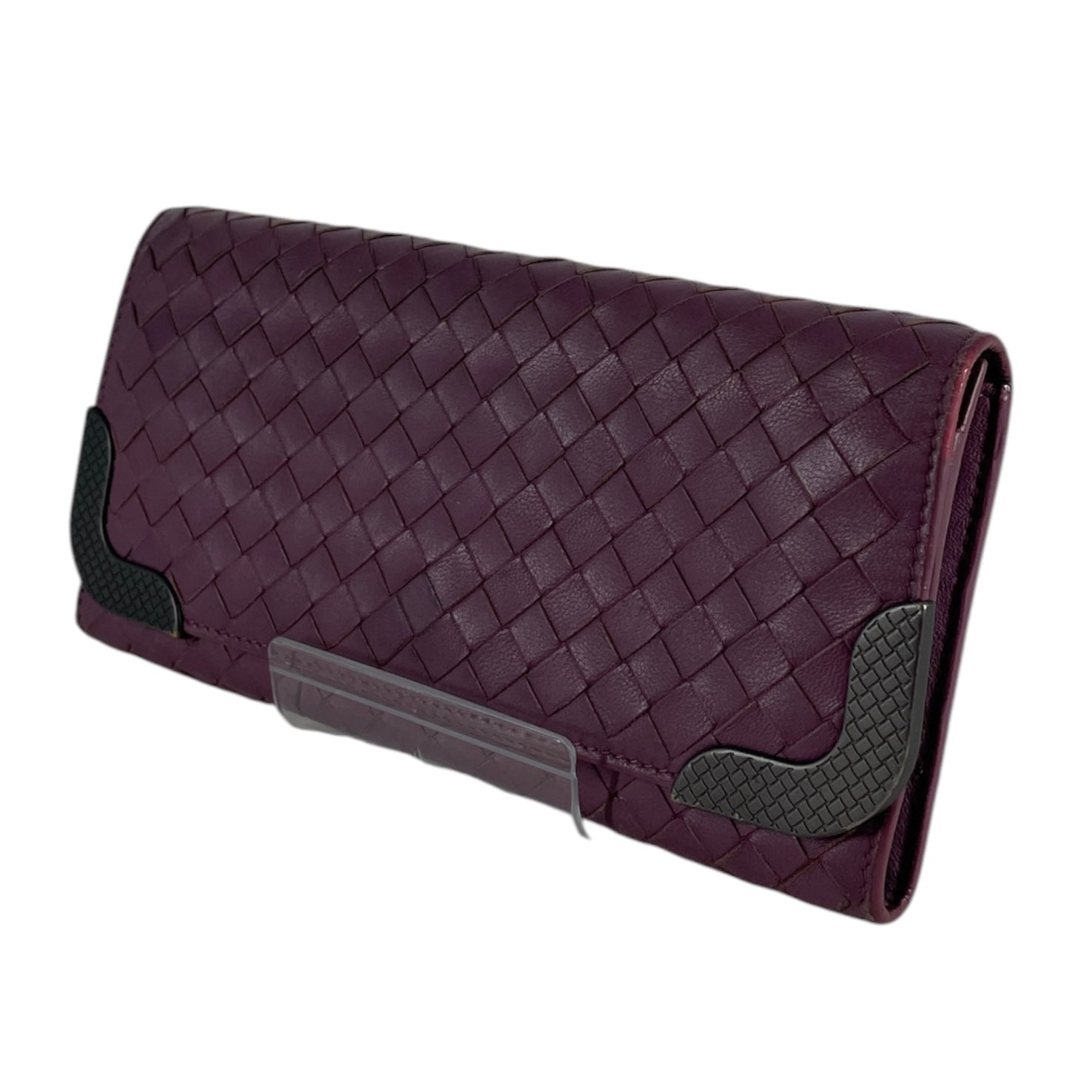 BOTTEGA VENETA/Long Wallet/Leather/PPL/WOVEN W METAL CORNERS view 1