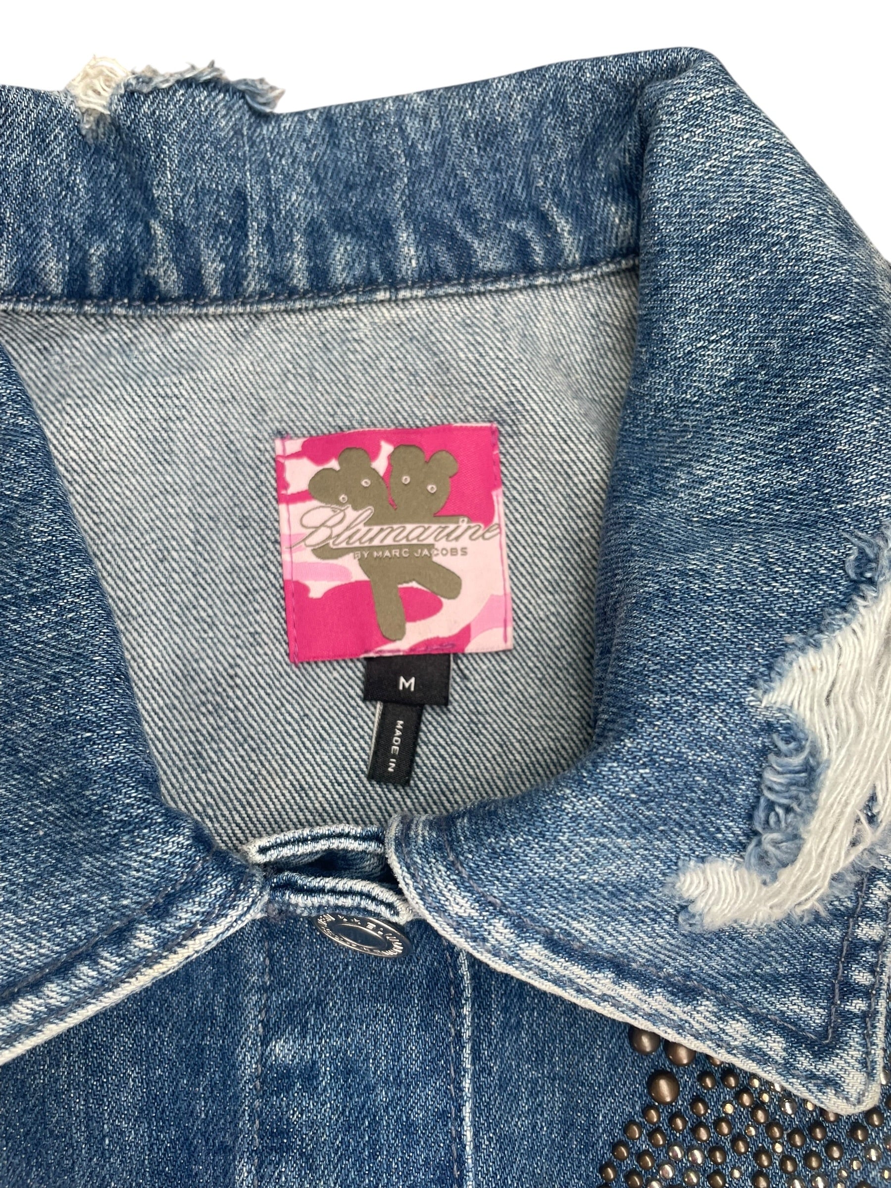 BLUMARINE/MARC JACOBS/Denim Jkt/M/Graphic/Cotton/BLU/ROSE STUD CROP JACKET view 5