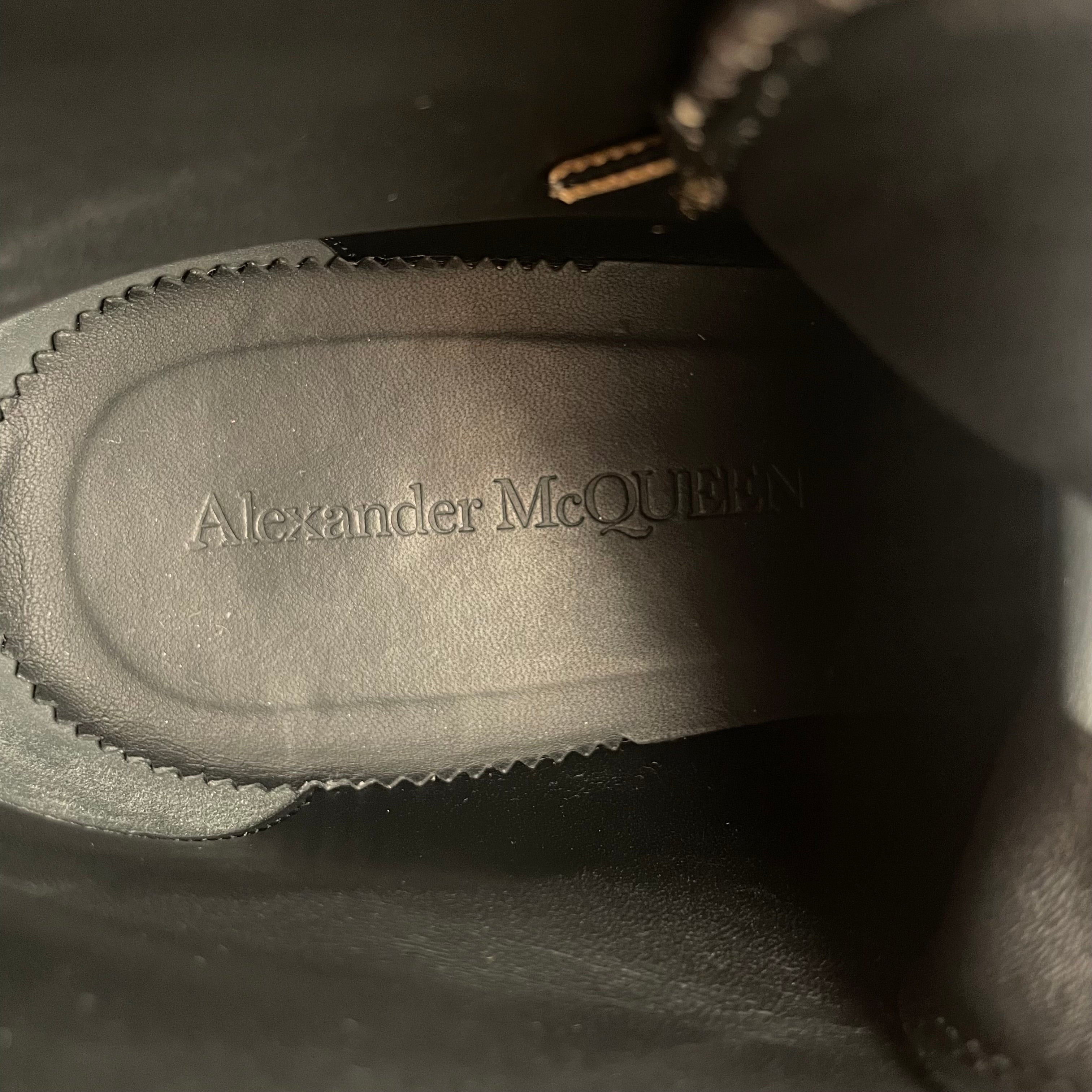 Alexander McQueen/Hi-Sneakers/US 7/Animal Pattern/Leather/BEG/python high top view 3