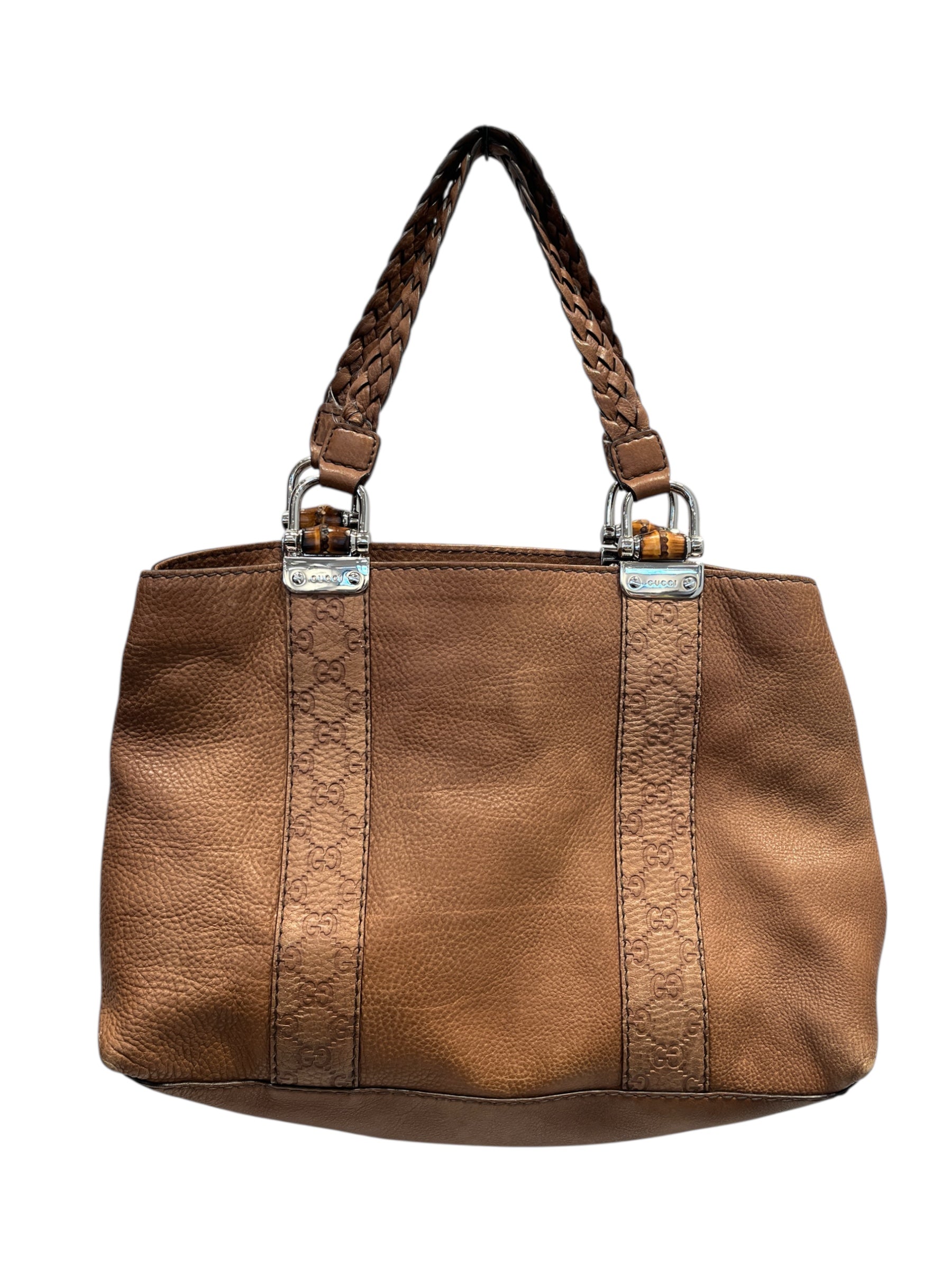 GUCCI/Bag/Leather/BRW/BAMBOO BAR TOTE BAG view 2