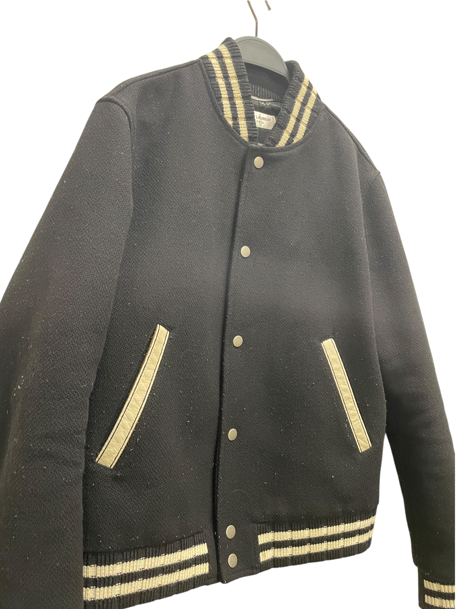 SAINT LAURENT/Jacket/48/Wool/BLK/saint laurent logo on back view 1