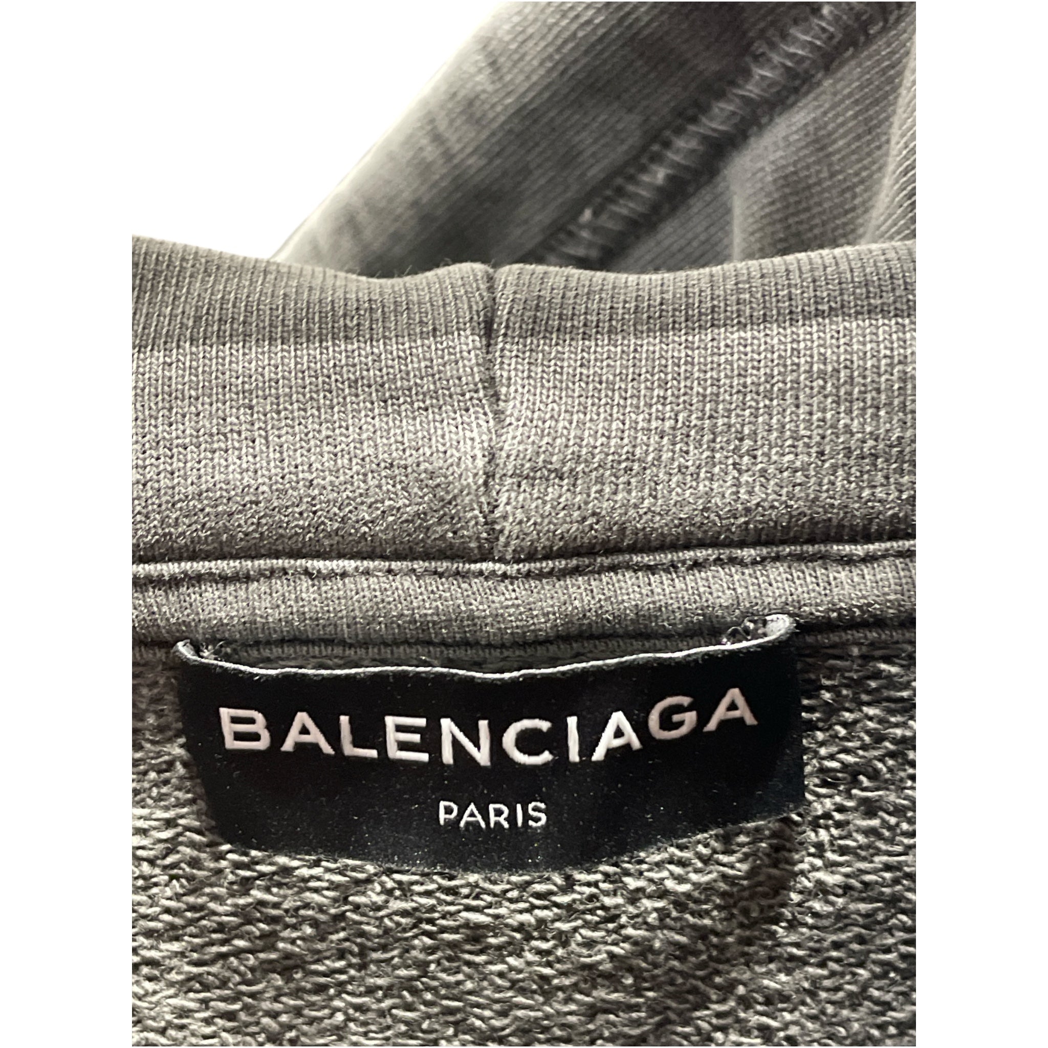 BALENCIAGA/Hoodie/S/Graphic/Cotton/GRY/AW17 Paris hoodie view 3