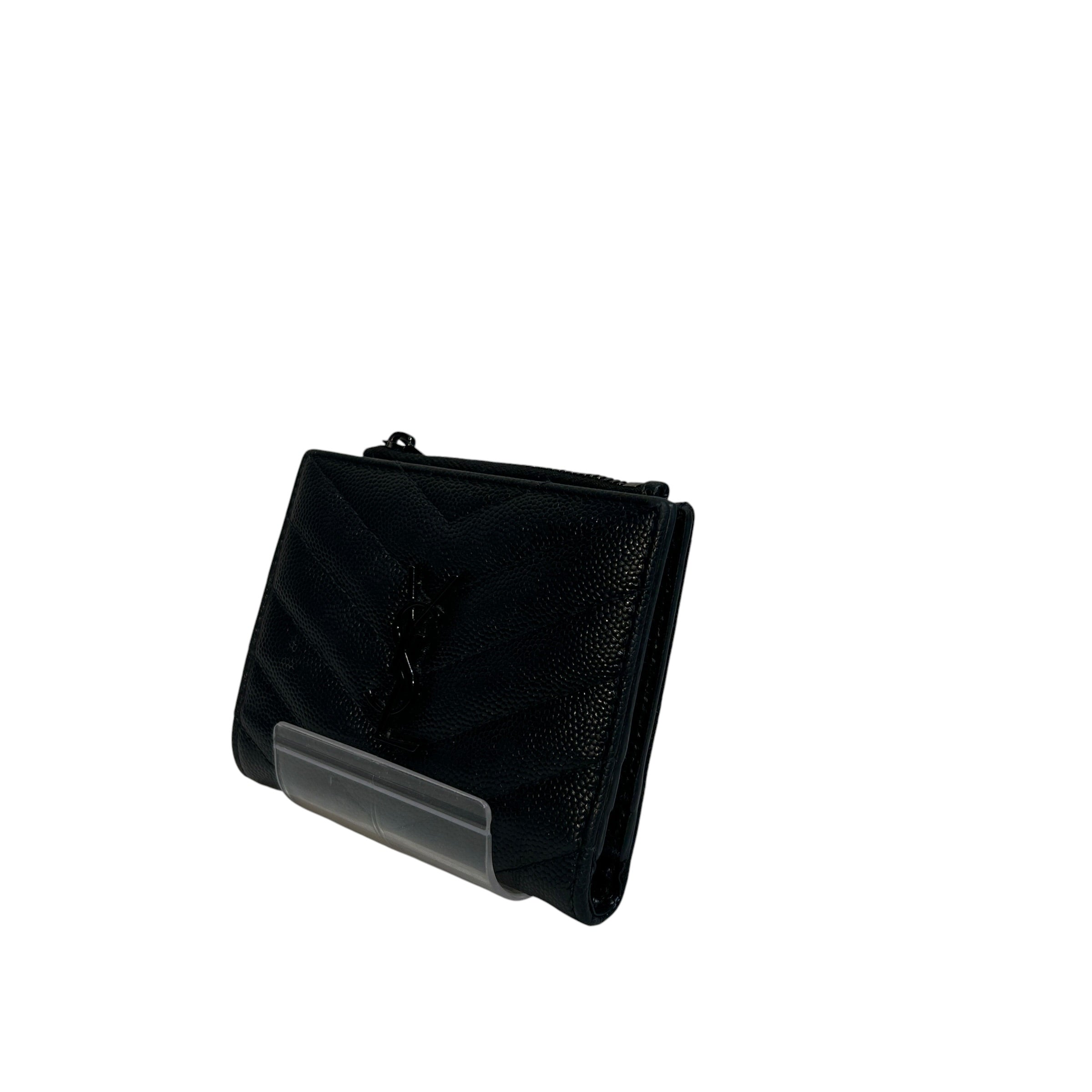YVES SAINT LAURENT/Bifold Wallet/Leather/BLK/L's/Cassandre Matelasse Bifold view 1