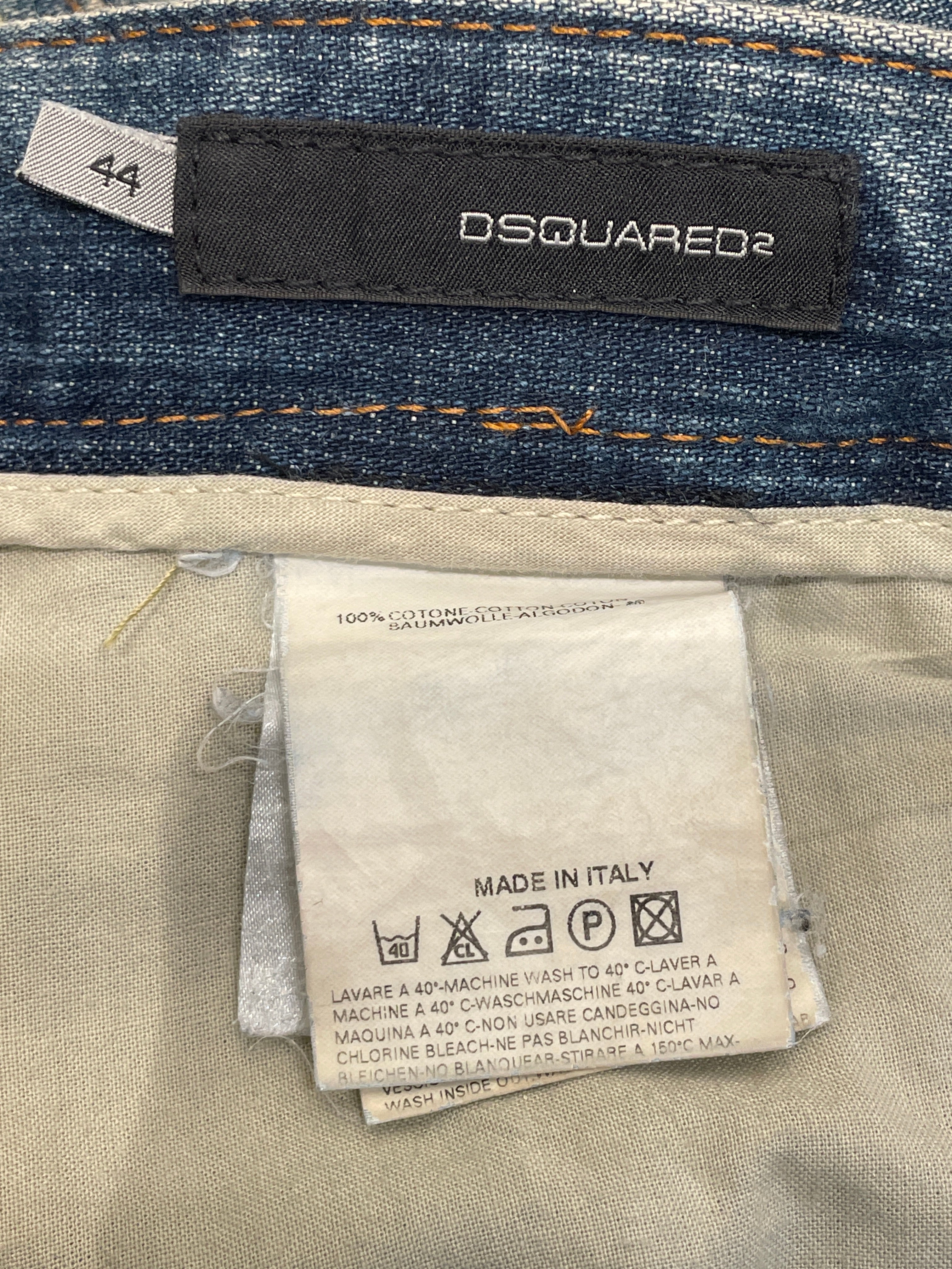 DSQUARED2/Straight Pants/44/Denim/BLU/Button Fly/All Over Print/ view 3