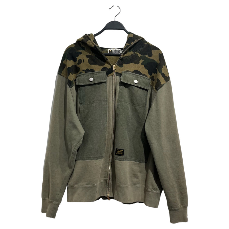 BAPE/Zip Up Hoodie/XXL/Camouflage/Cotton/GRN/dev-ops-proper uniform