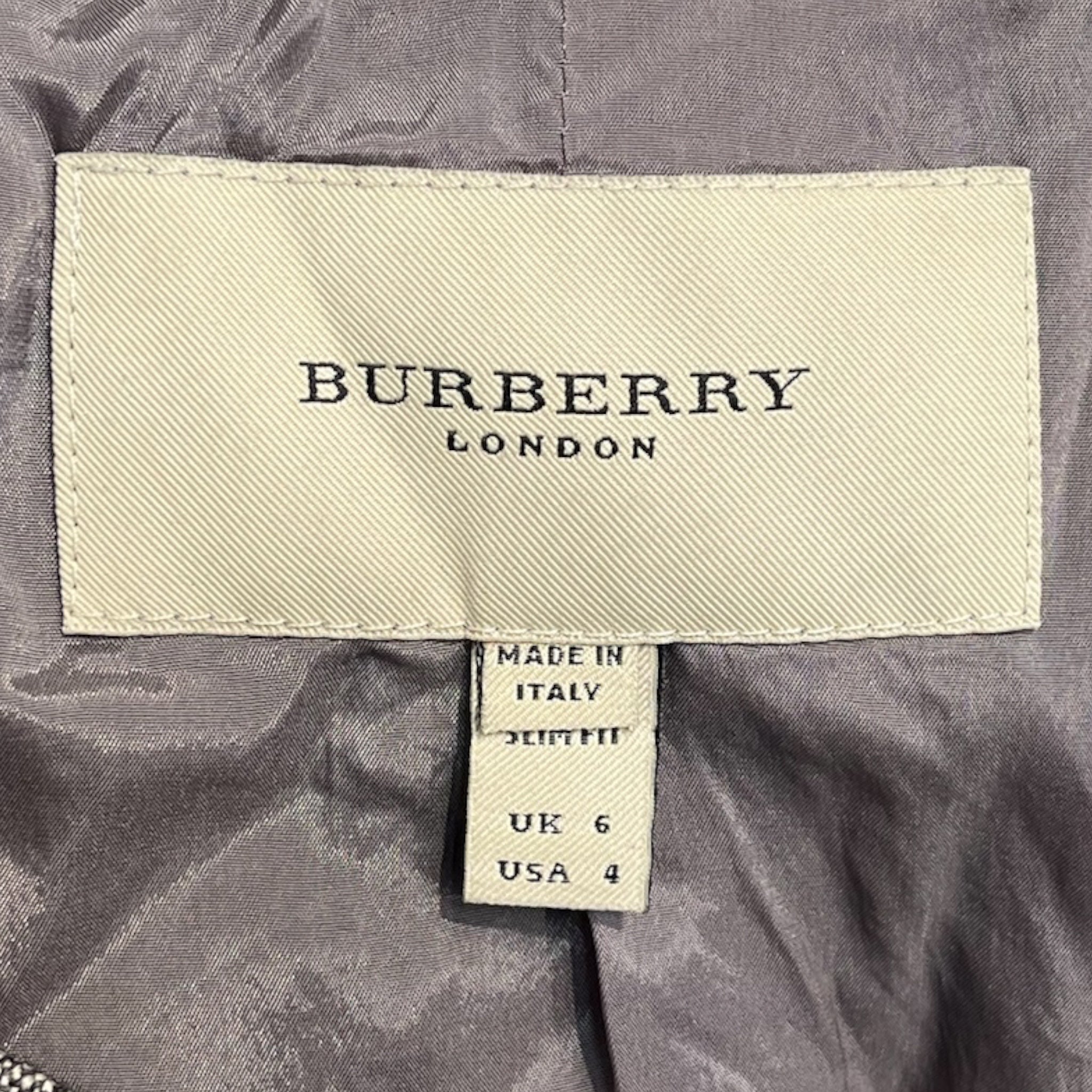 BURBERRY LONDON/Tailored Jkt/4/Cotton/GRY/LARGE BUTTONS, SHOULDER PADS view 3