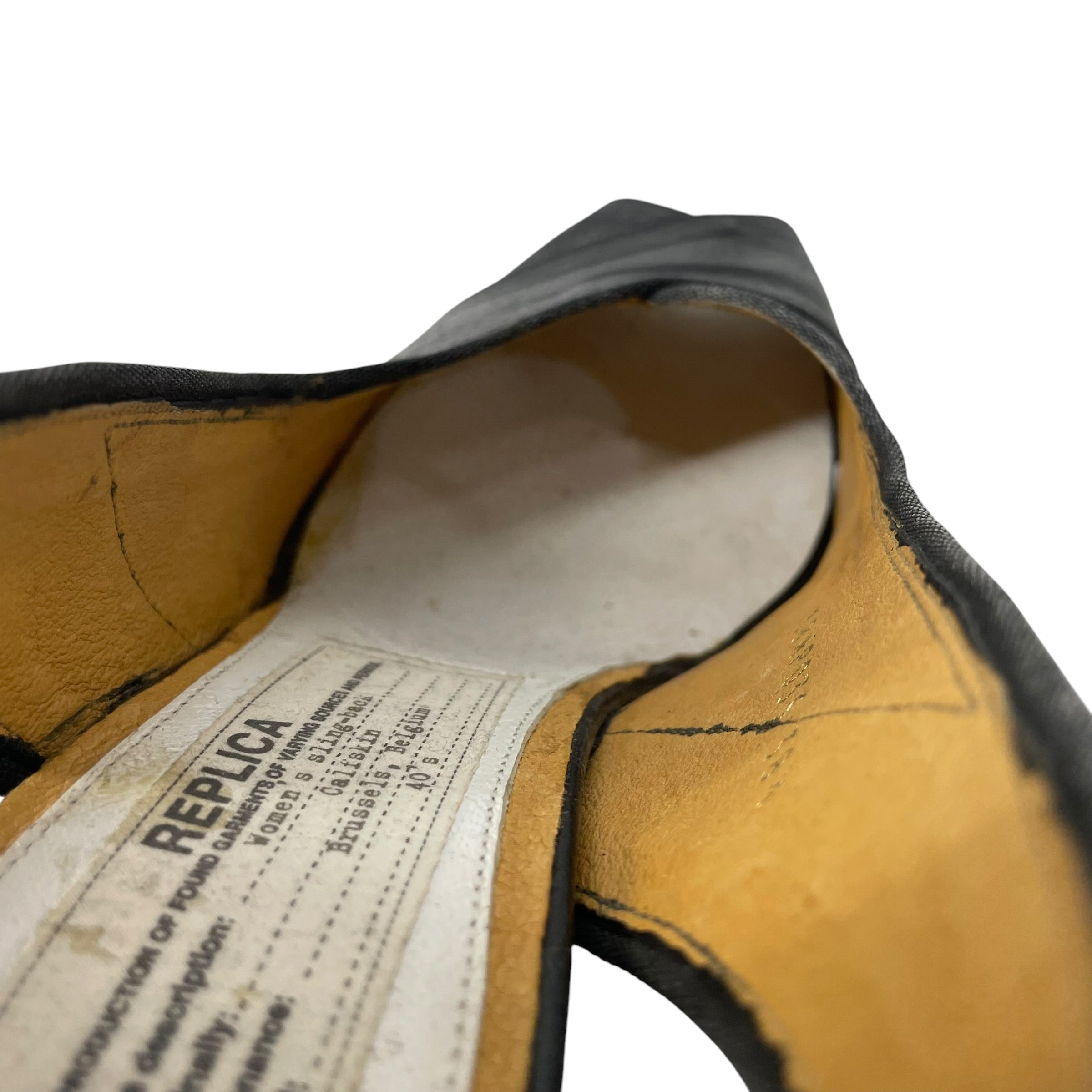 Maison Martin Margiela/Heels/EU 38.5/Leather/BLK/Ankle Strap/REPLICA 90S PEEP TOE HEELS view 3