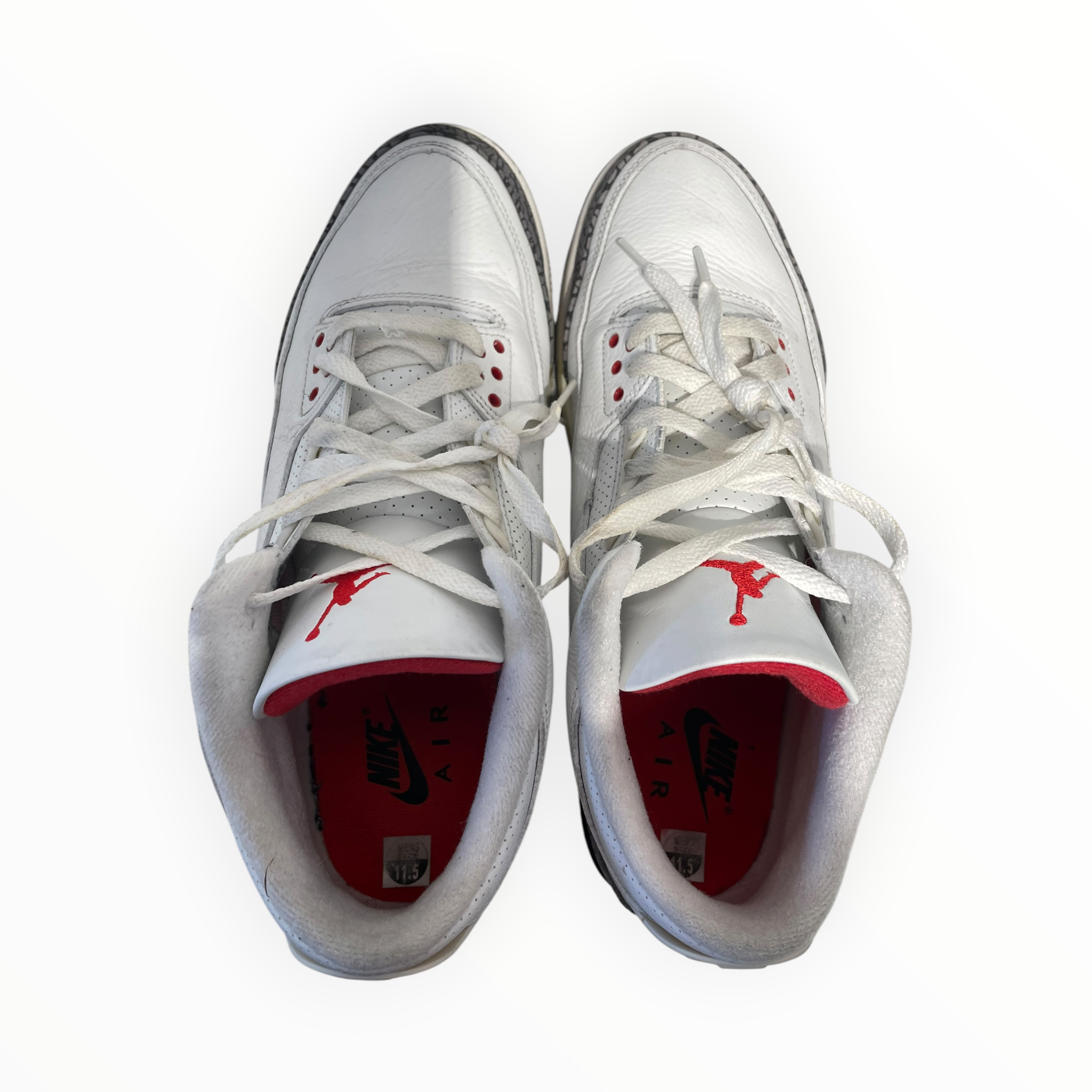 JORDAN BRAND/Hi-Sneakers/US 11.5/Leather/WHT/Jordan 3 White Cement view 3