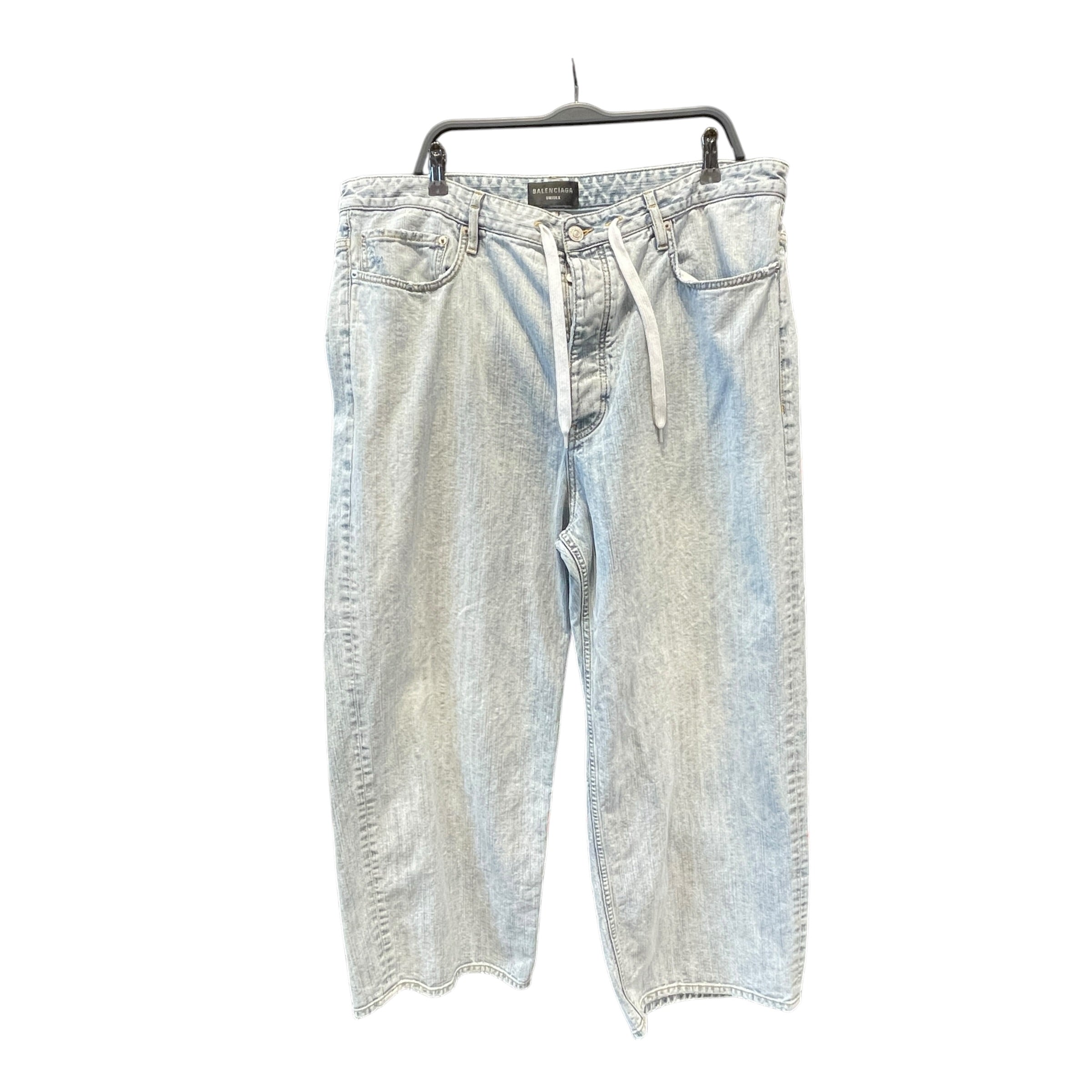 BALENCIAGA/Pants/L/Cotton/BLU/Drawstring Denim view 1