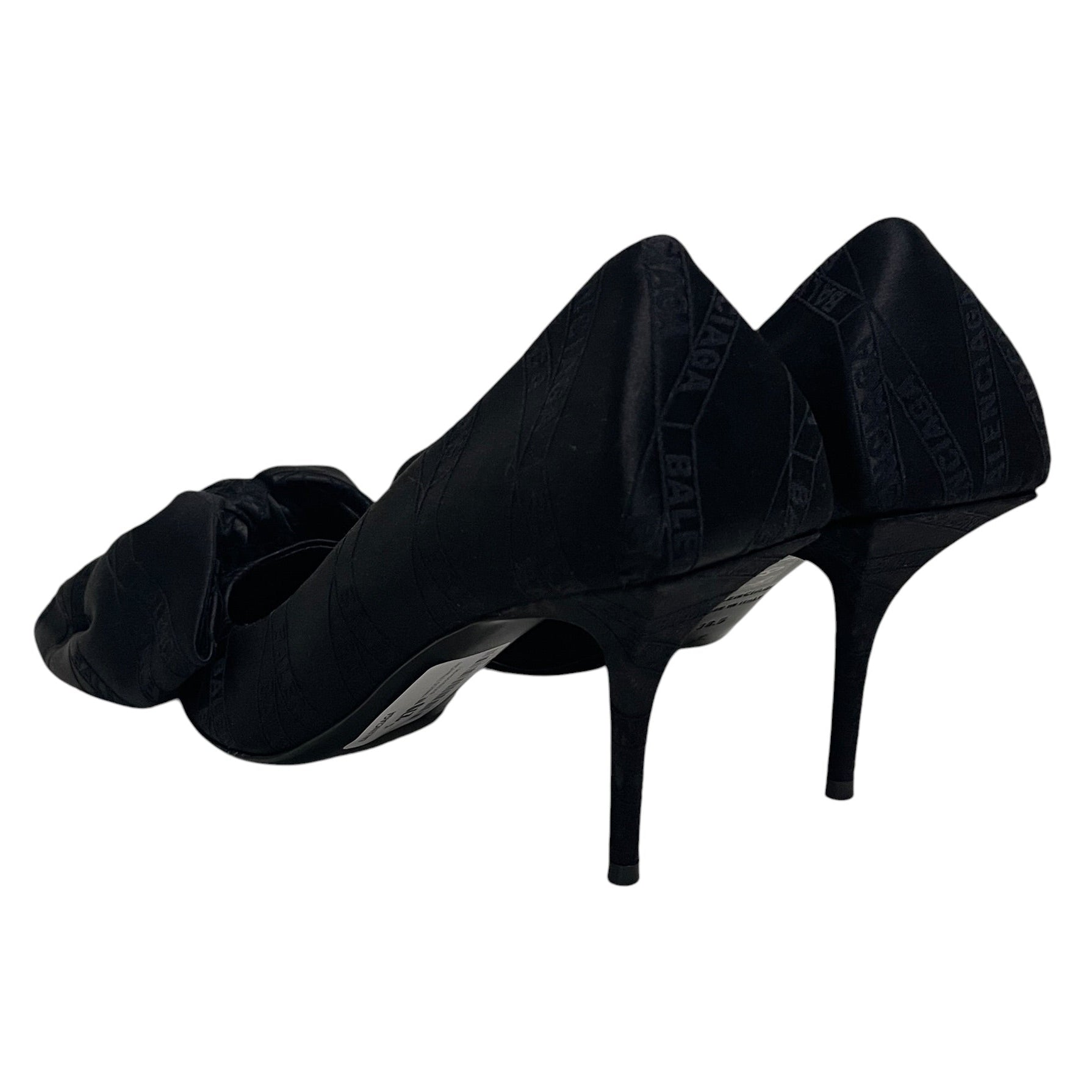 BALENCIAGA/Heels/US 7/Silk/BLK/bi bow txt view 2