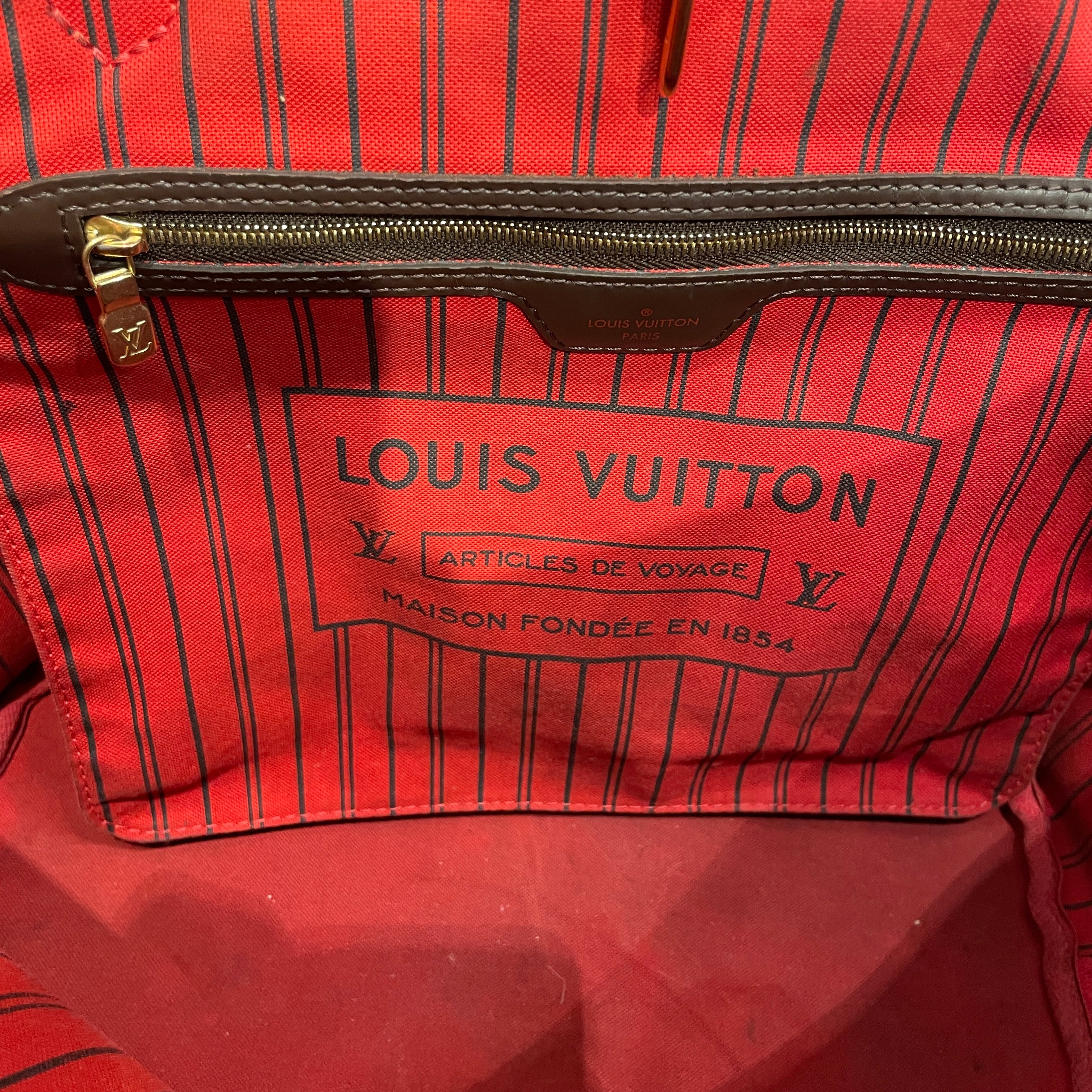 LOUIS VUITTON/Tote Bag/Monogram/Leather/BRW/DAMIER EBENE NEVERFULL MM view 5